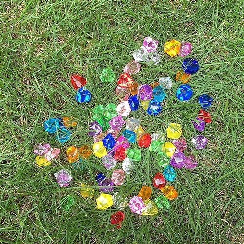 Miniatura 8 de SPRMUD - Juguetes de gemasdiamantes con cofre del tesoro de madera antigua pirata (70 gemas de hielo y 10 diamantes) para niñosniñasfiesta de