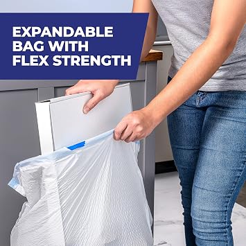 Hefty Ultra Strong 13 Gal Kitchen Trash Bags, White, Lavender Vanilla, 80ct | 13G Tall White Trash Bags with Drawstrings for Kitchen and Home Use, Resists Leaks, Punctures, Rips, Continuous Odor Control