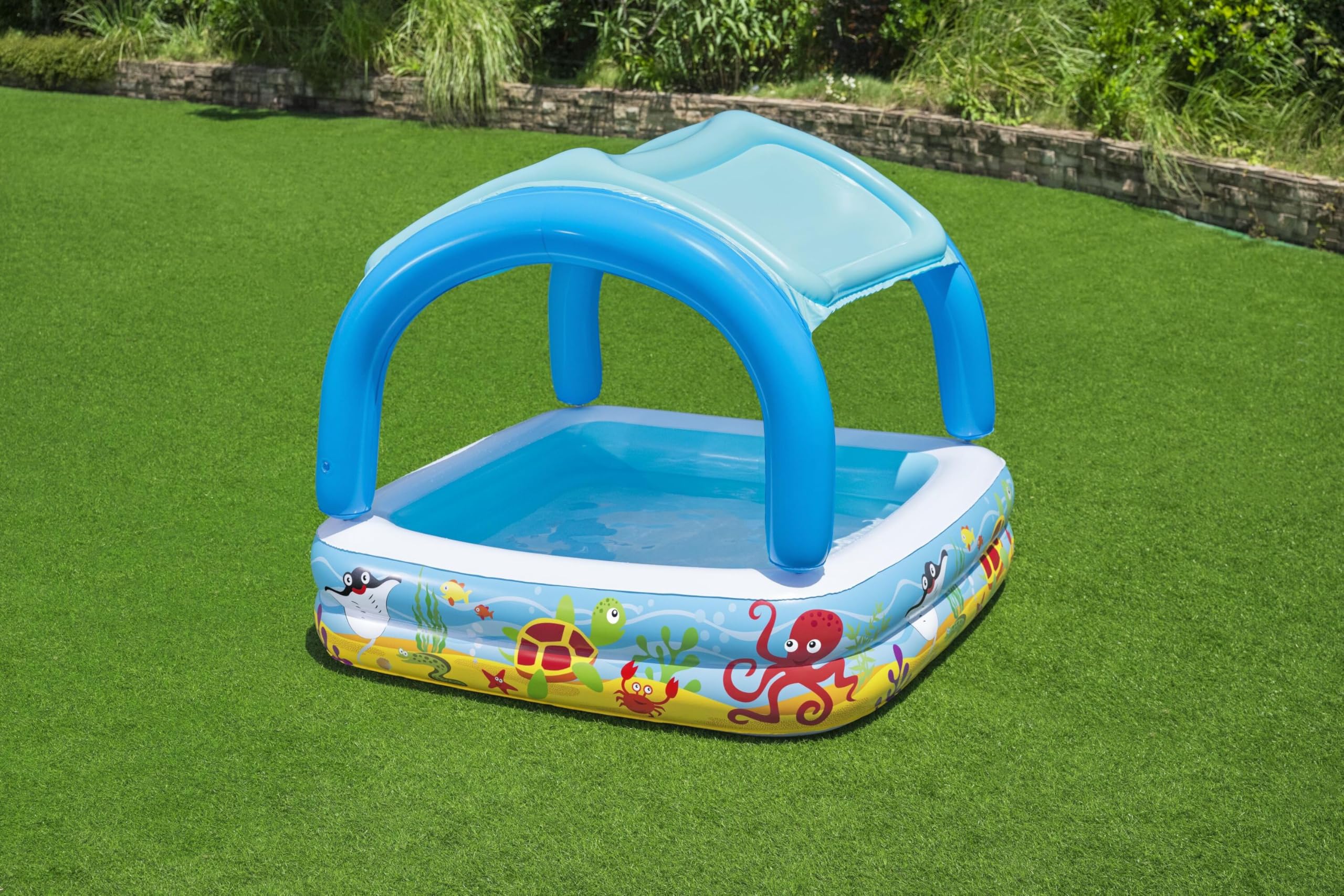 Bestway Planschbecken Pavillon Canopy Play Pool Mehrfarbig 147 x147 x 122 cm