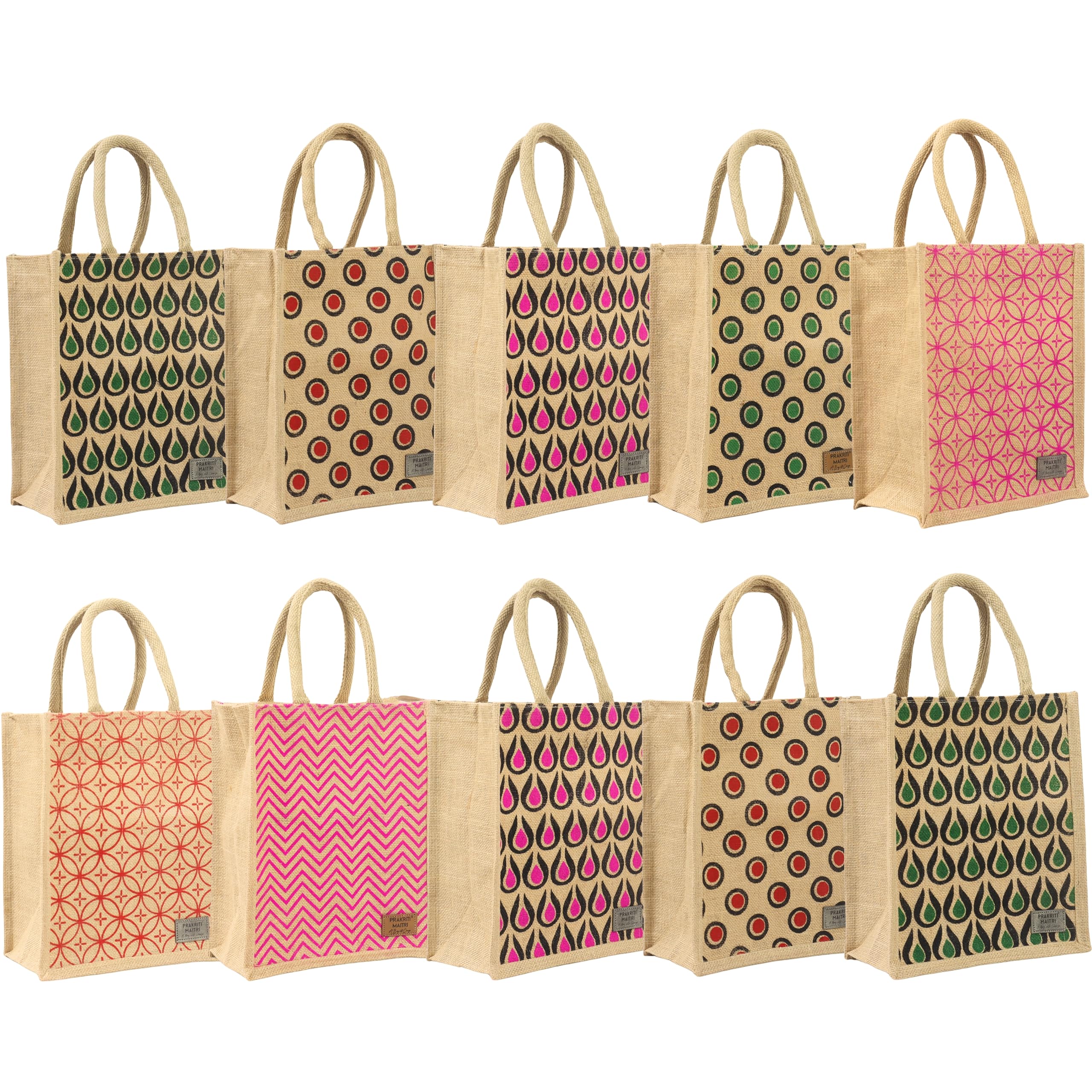 Prakriti Maitri Jute Bags For Lunch Bags Men And Women Handbags For Return Gifts Wedding Favor Bags Bulk Thamboolam Bags Pack Of 10, Brown (B08NDX7Z7X) Amazon Price History, Amazon Price Tracker