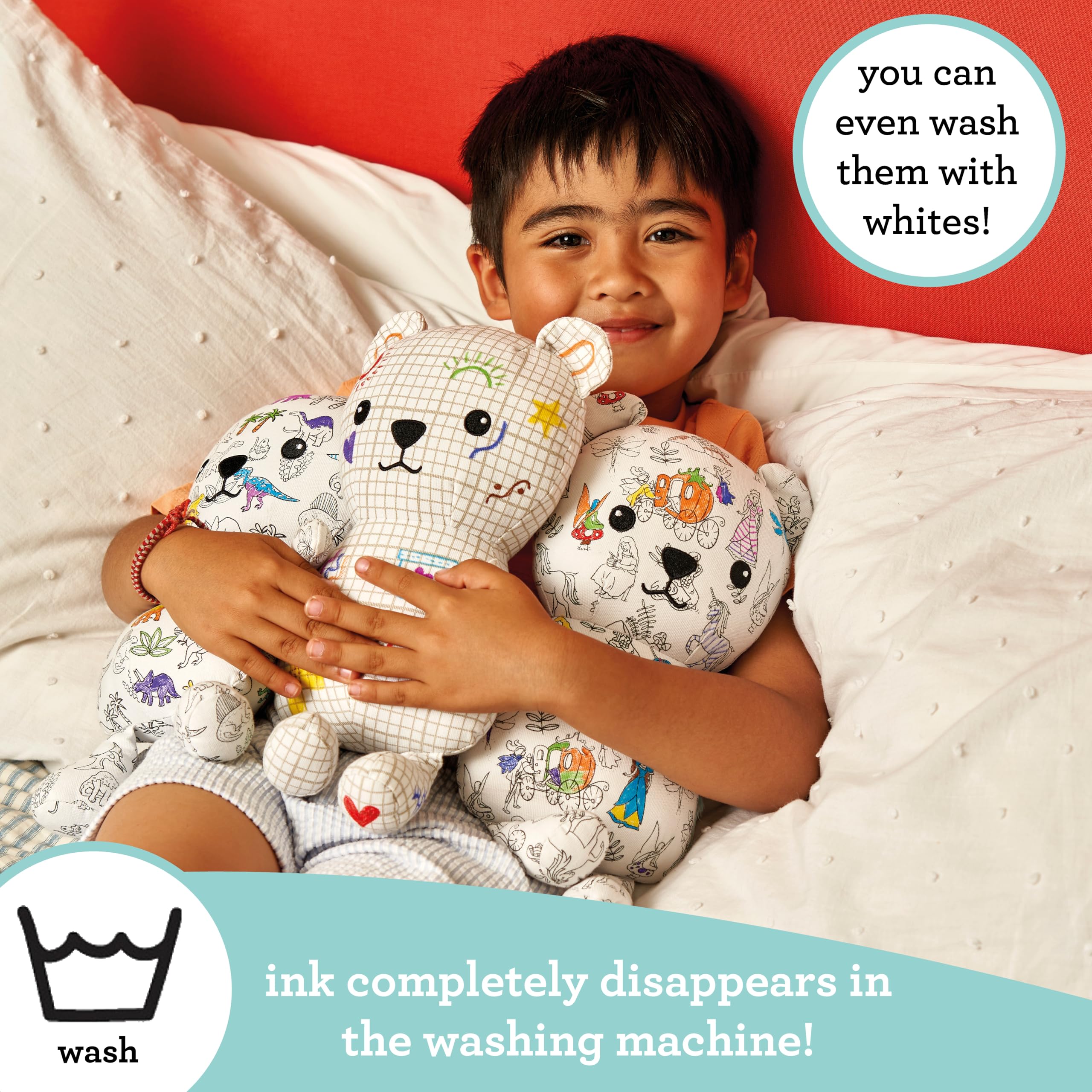 eatsleepdoodle Color In Fairytale Bear - Peluche da colorare con 10 penne lavabili