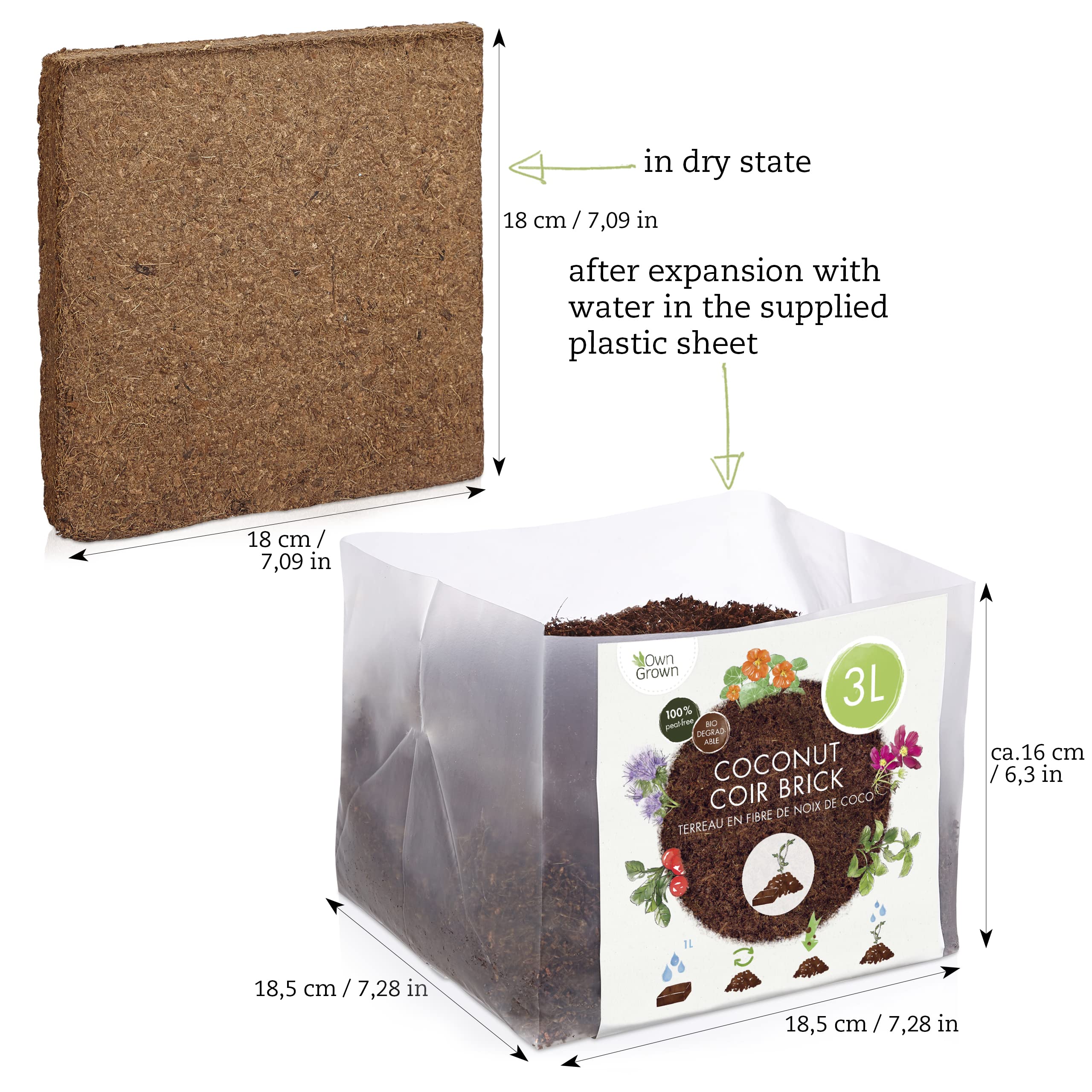 Terreau De Noix De Coco Naturel Sans Tourbe – 2 Sacs De 500 G (10 L) – Fibre De Coco Pour Plantes, Semis, Terrariums – Substrat Aéré Et Réhydratable