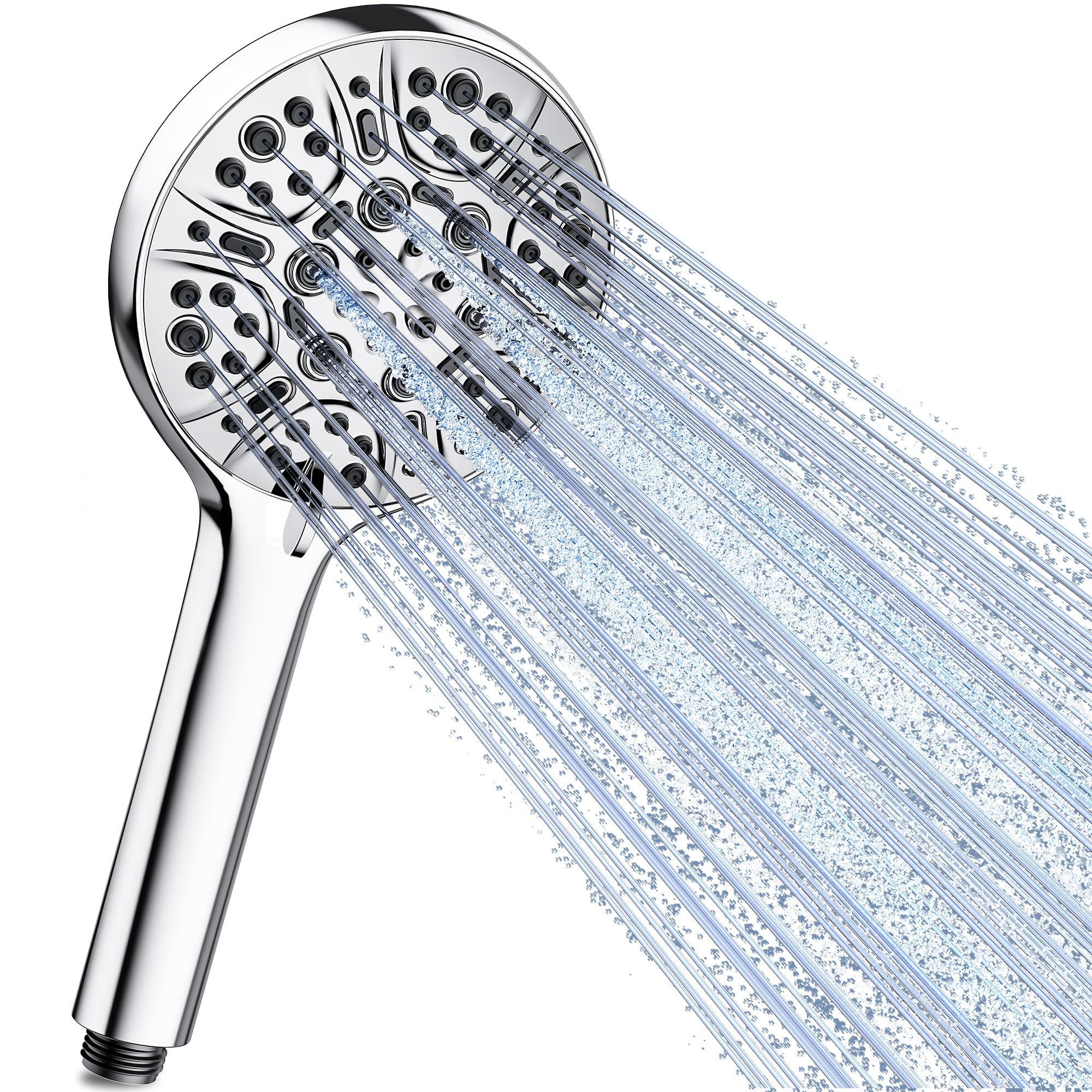 Magichome Silver Pro High Pressure Shower Head With 9 Spray Modes, Bathroom Large Powerful Chrome Showerhead For Low Water Pressure
