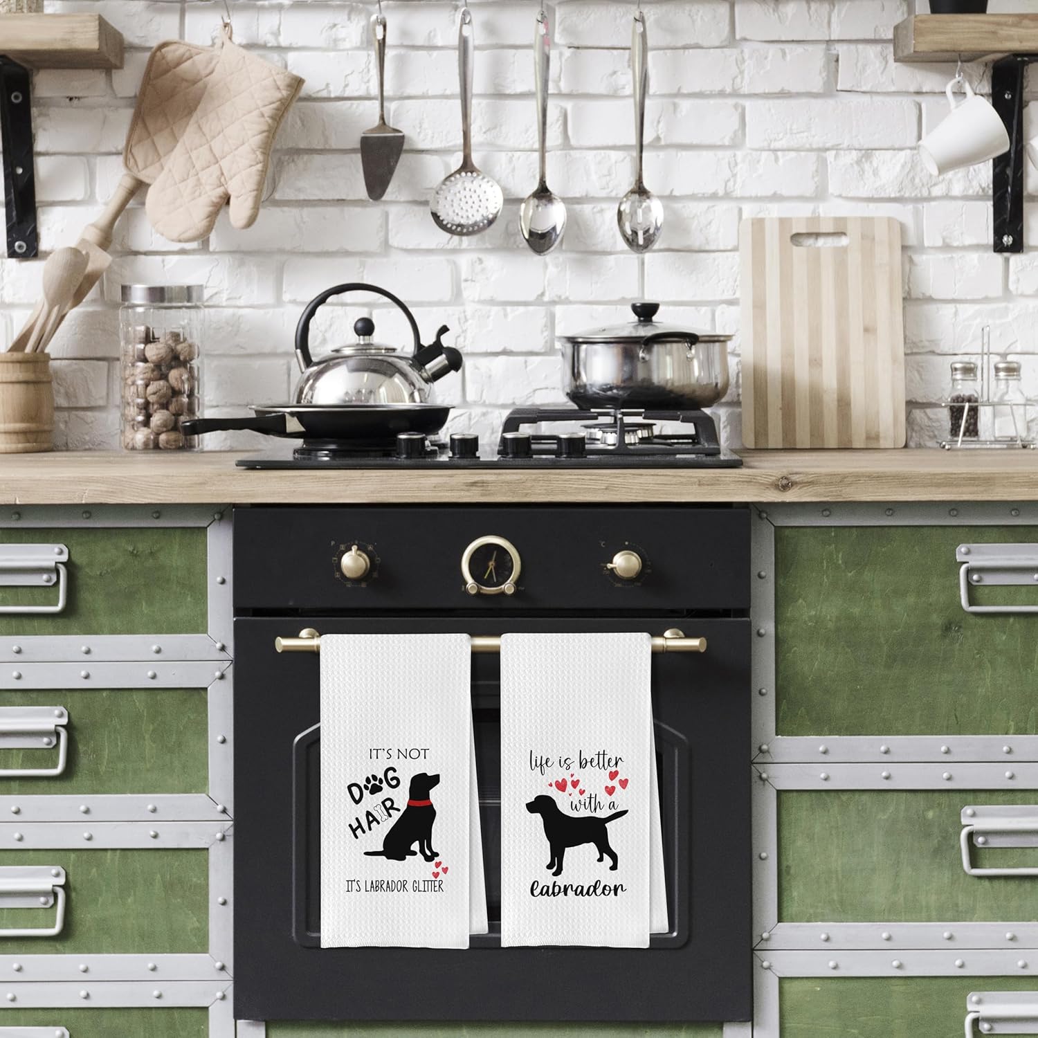 Labrador Retriever Dish Towels Set - Black Lab Gifts Kitchen Towels, Labrador Retriever Gifts Hand Towel, Black Lab Tea Towel (16×24 Inches Set of 4) - Image 3