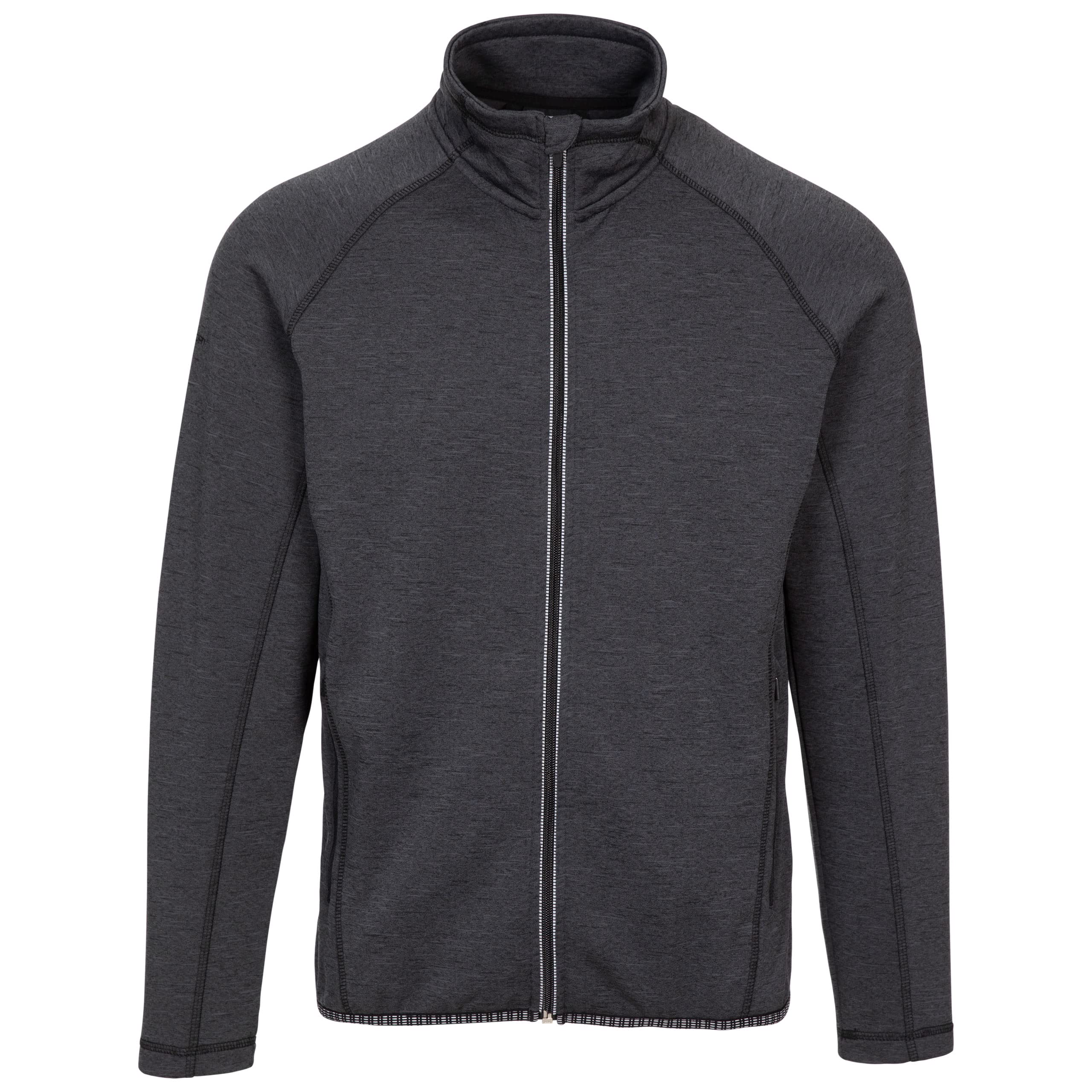 Trespass Men's Dark Grey Marl Active Top Long Sleeve Full Zip Quickdry Tembering