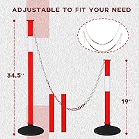 Vista 3 de [Paquete de 3] Conos de poste de delineador de tráfico ajustables con base de goma pesada y collares reflectantes, conos de seguridad