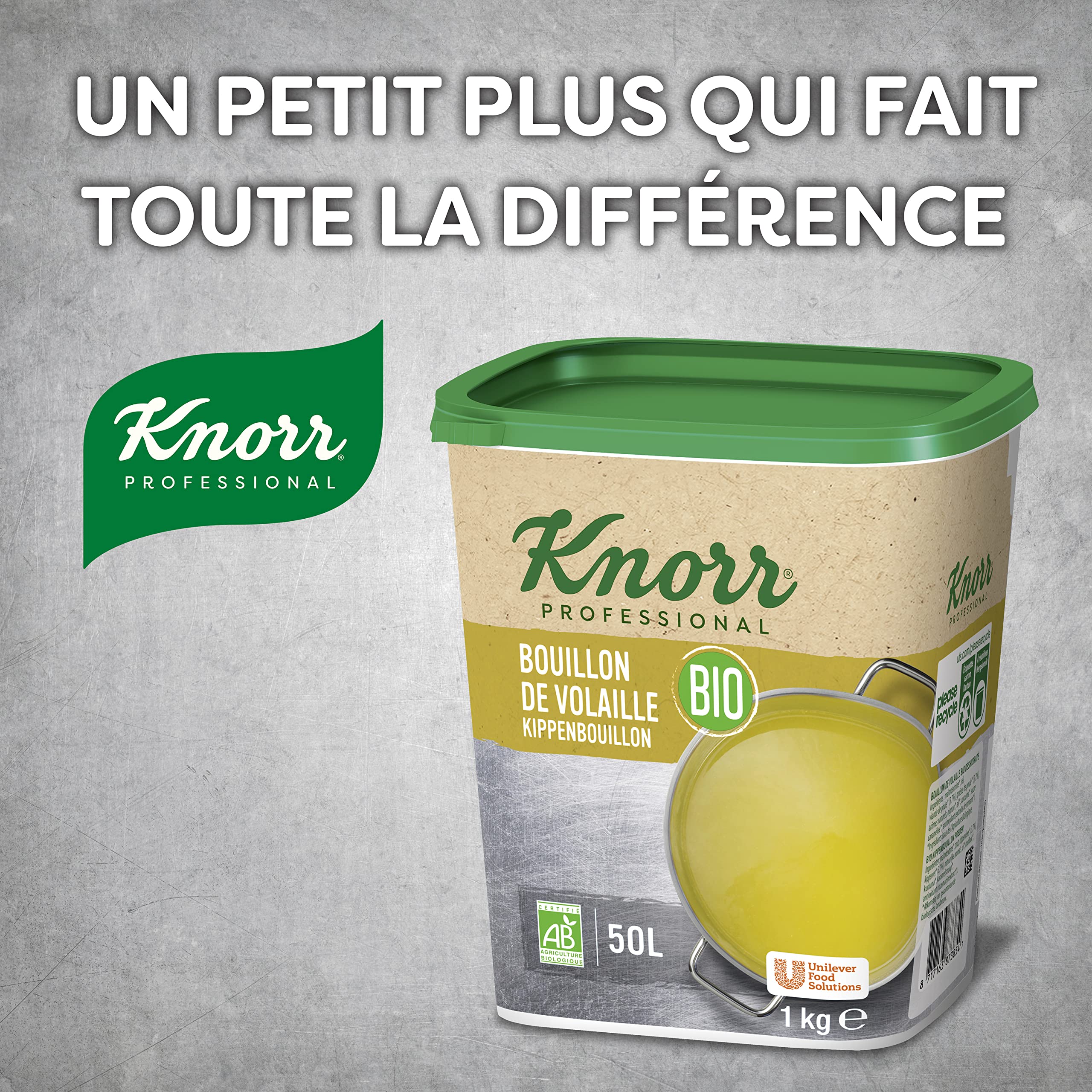 Knorr Professional Knorr Bouillon de Volaille Bio 1kg jusqu'à 50L