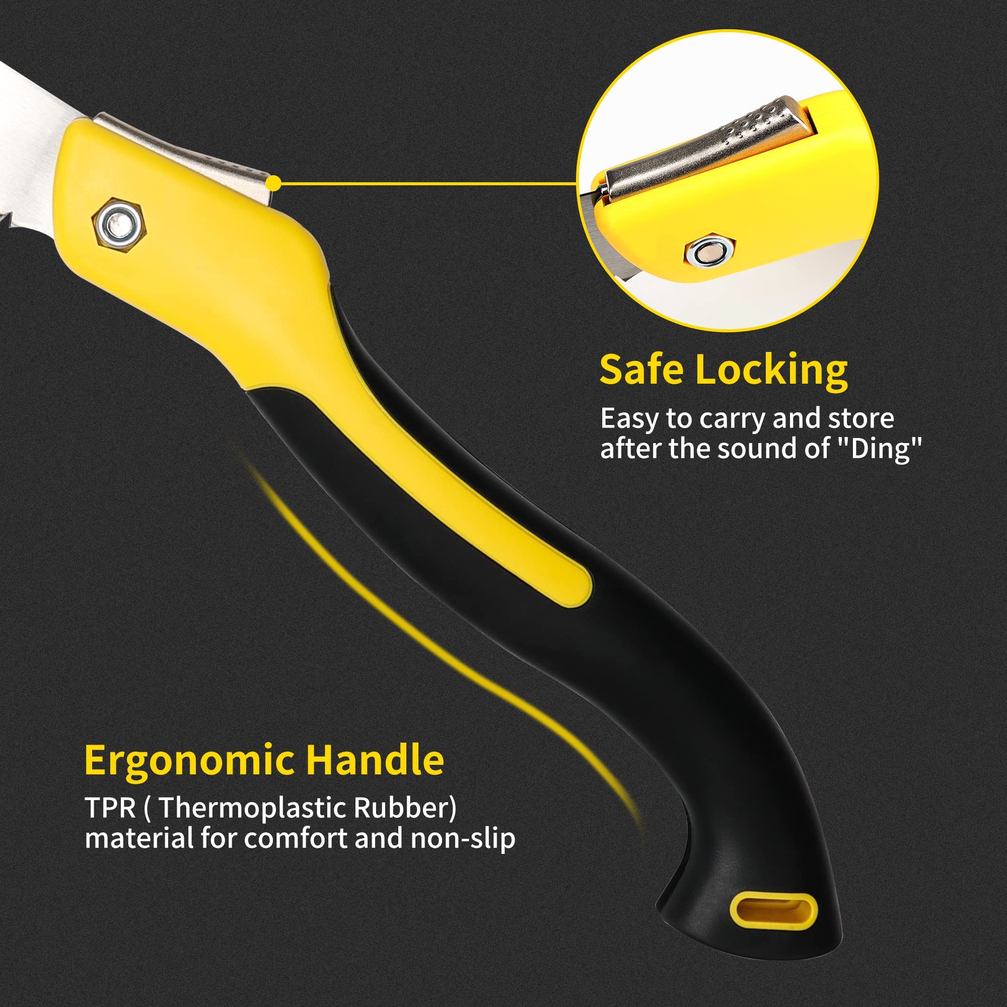 B BOSI TOOLS 10 Inch Folding Pruning Saw - Steel Blade For Tree Trimming, Camping, Gardening - View #8