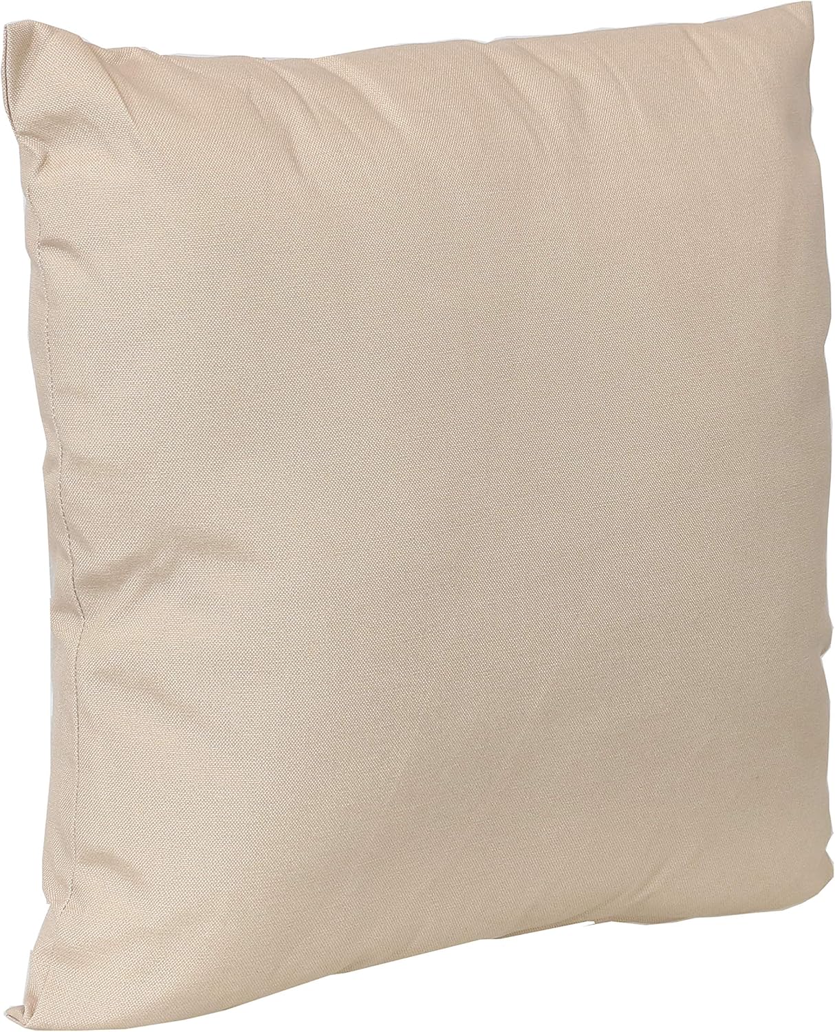 Sunnydaze Indoor and Outdoor Decorative Throw Pillows Set of 2 with Zipper Closures and Inserts - 17-Inch Square Patio Furniture Accents - Weather-Resistant Polyester - Beige