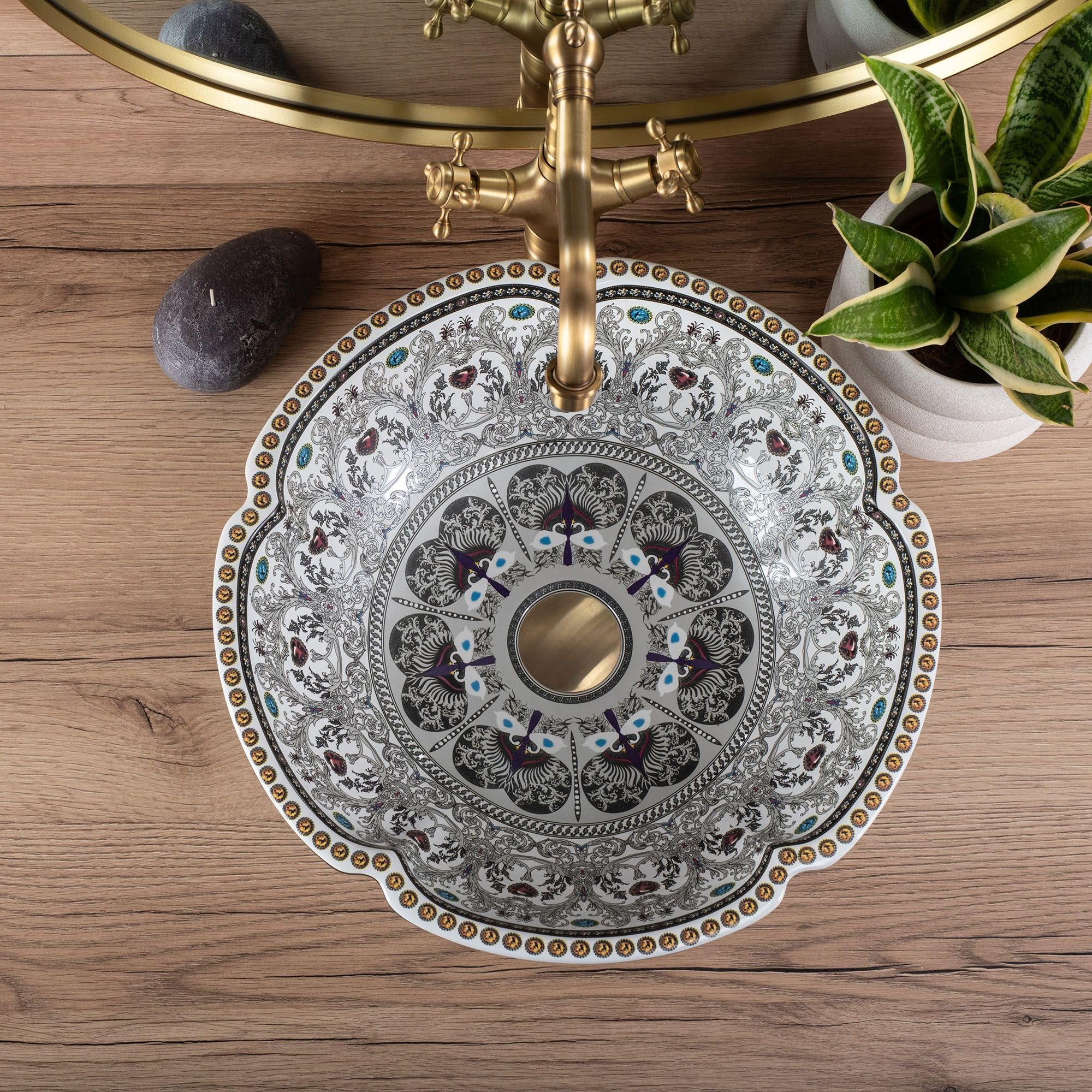 GTM Designs Aufsatzwaschbecken Glanz - Modern Waschbecken ohne Hahnloch - Elegant Aufsatzwaschbecken Oval für Badezimmer und Gäste WC - nur Bad Waschbecken - Modell 3