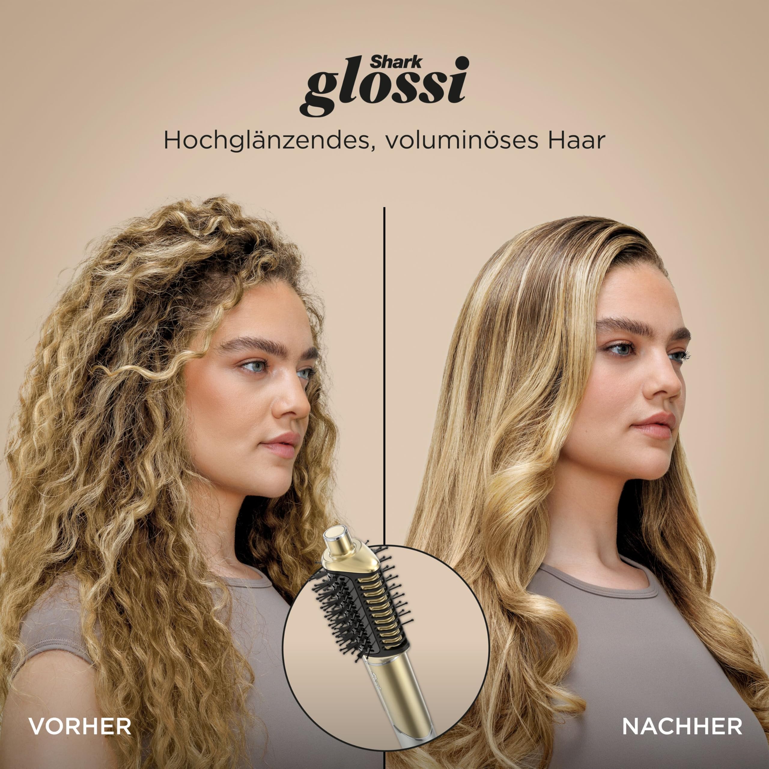 Shark Glam Multistyler Haartrockner mit Keramik Gloss-Lock-Technologie Styling-Aufsätzen Silki Glossi
