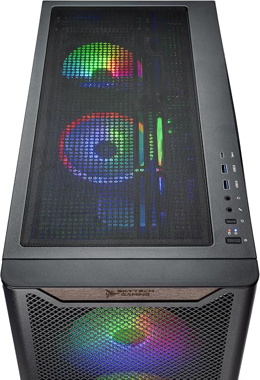 Skytech Gaming Chronos 3 Desktop PC, Intel i5 14400F 2.5 GHz (4.7GHz), AMD RX 9060XT 8GB, 1TB NVMe SSD, 16GB DDR5 RAM 5200, 650W Gold PSU, Wi-Fi, Win 11