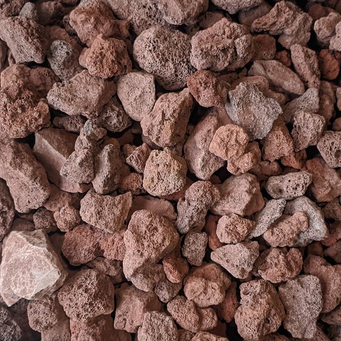 Midwest Hearth Red Lava Rocks for Fire Pit, 1/2" to