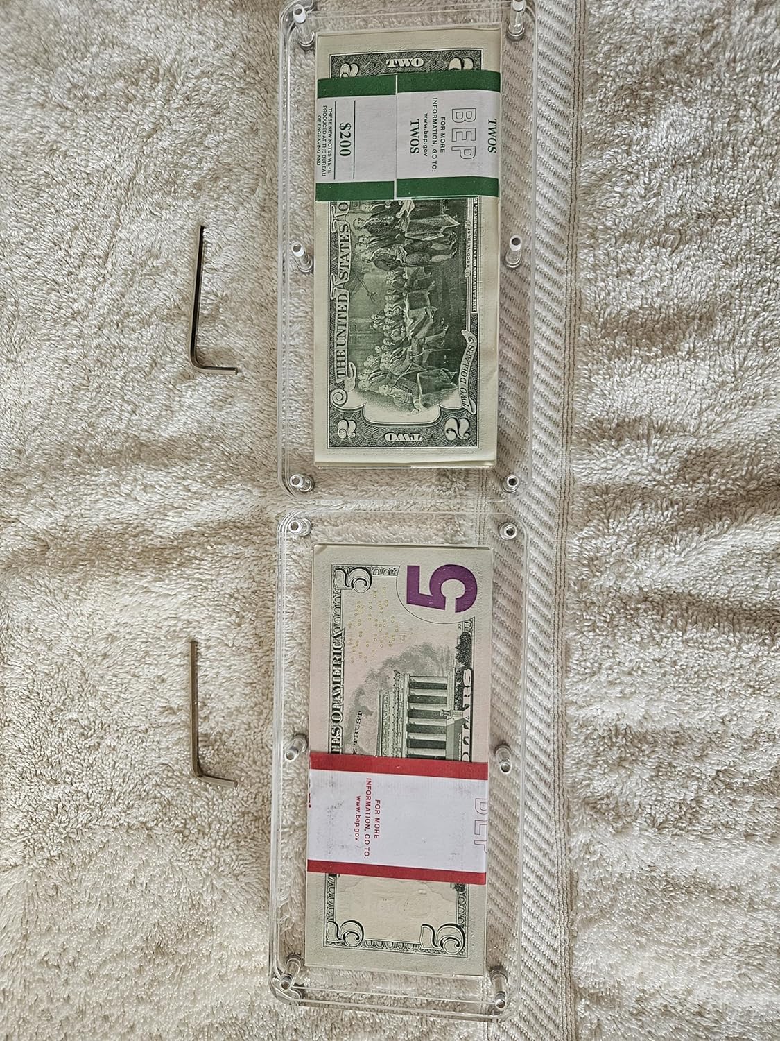 2 Pack Acrylic Currency Display CASE Holds 100 Bills Money NOT Included Bill CASE.Dollar Bill Frame BEP 100 Bills CASE Slab Holder Bank Notes Holder