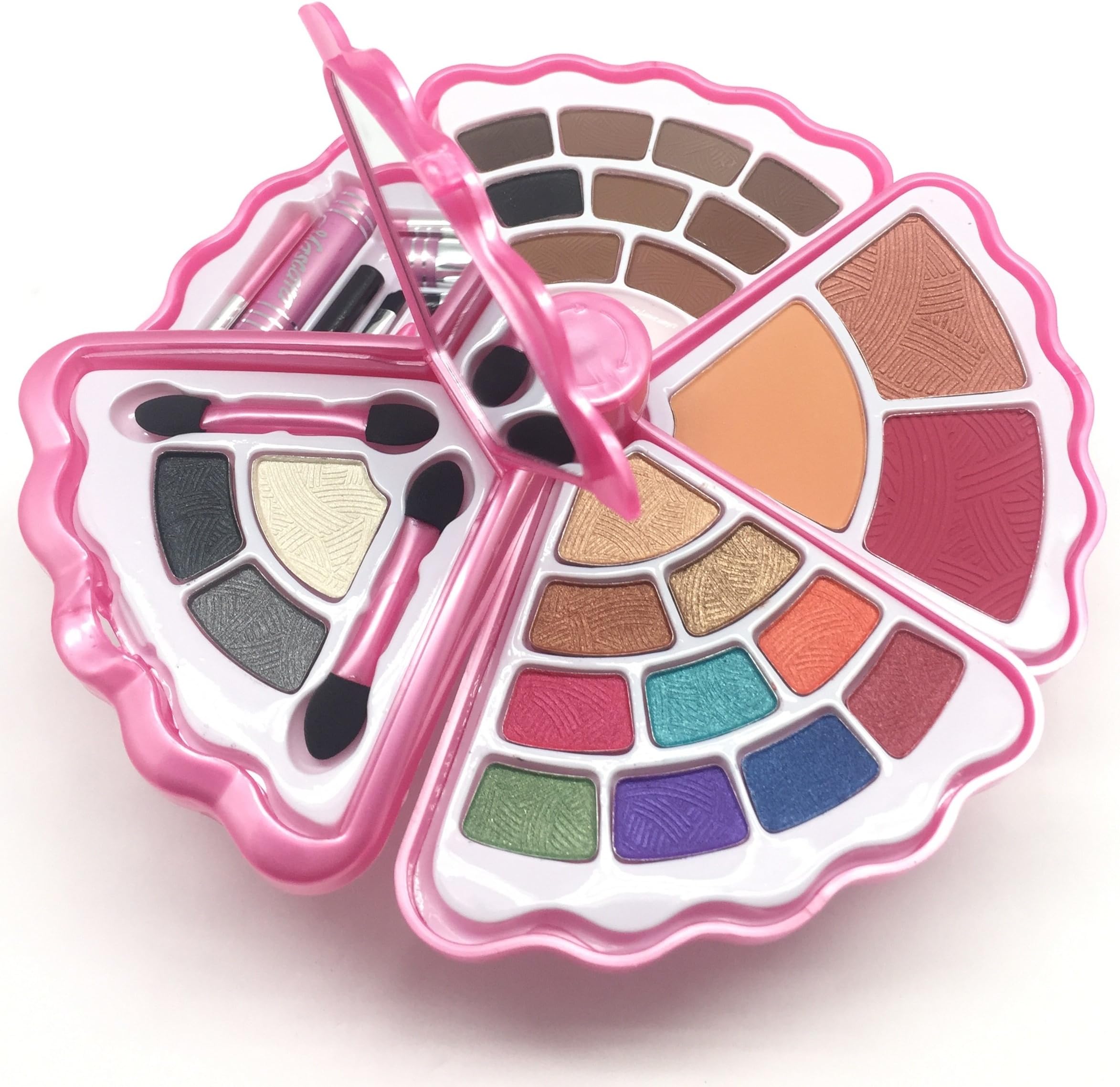 BRAll in one Makeup Set - Eyeshadows, Blush, Lip gloss Mascara and Wax (Shell, Light Pink)
