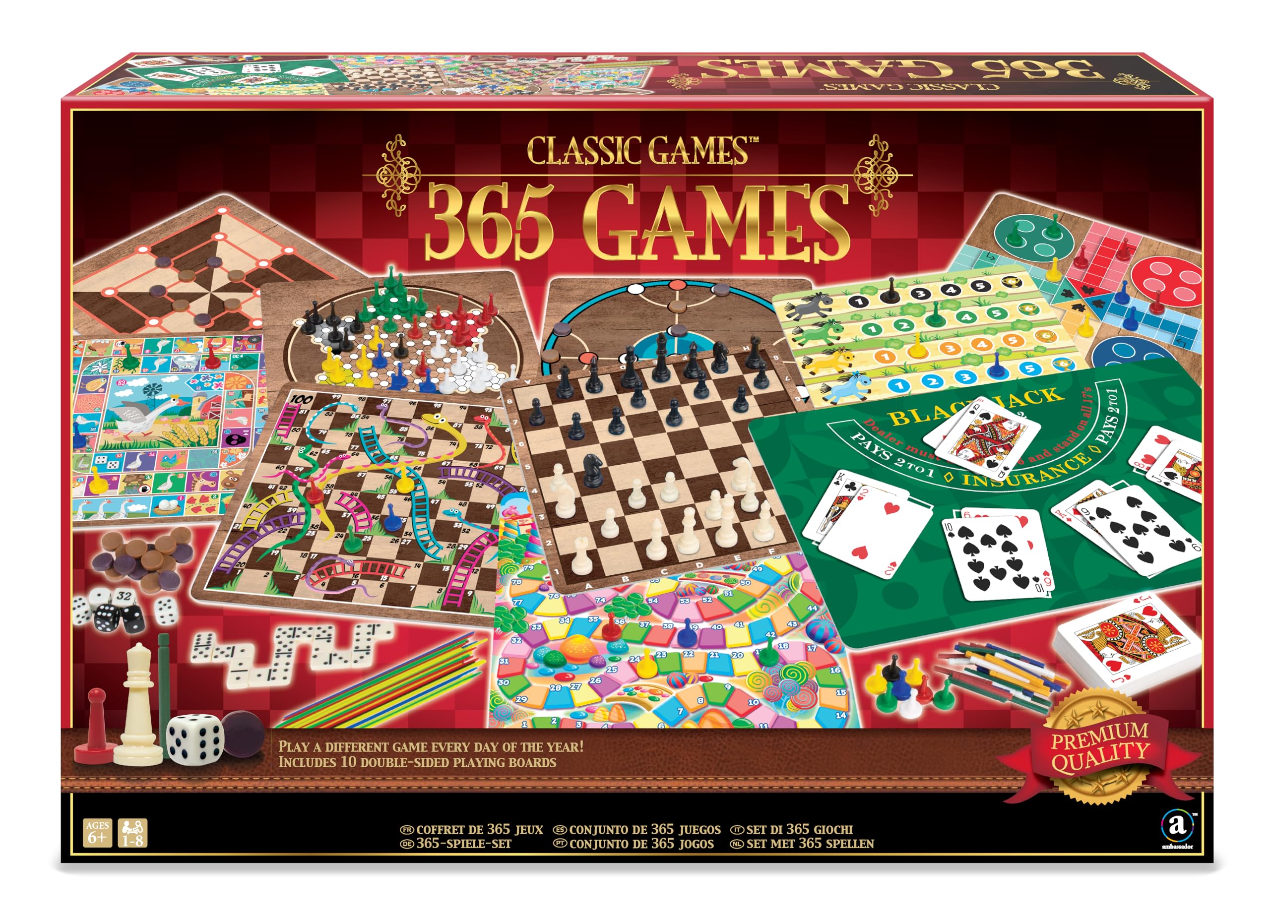 Ambassador Games Classic Games - 365 Games, One Size