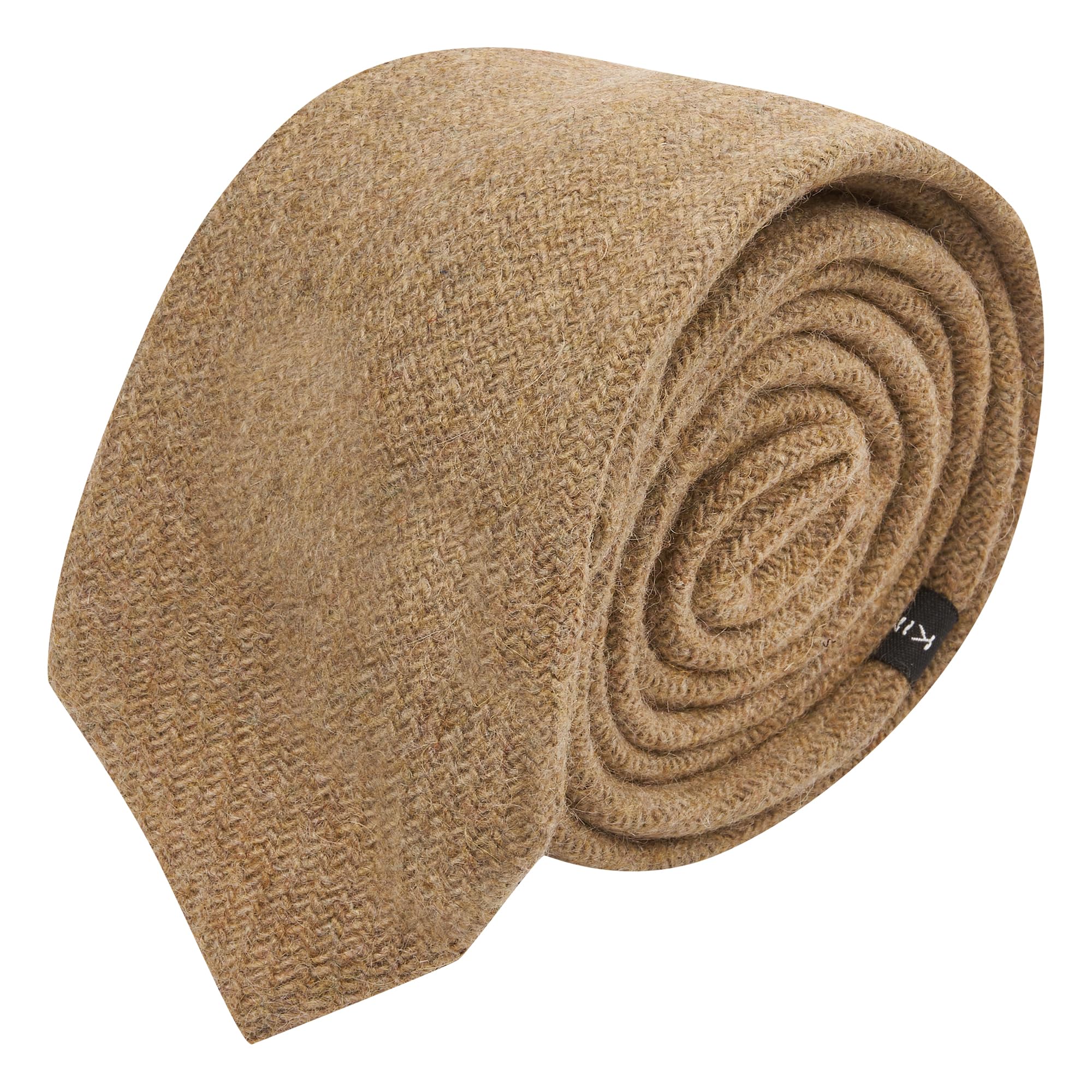 King & Priory Coffee Brown Woven Wool Tie, Mens Necktie