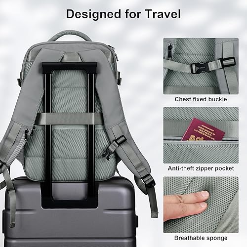 Miniatura 5 de HOMIEE Bolsa de transporte, mochila de viaje grande aprobada para vuelo, bolsa para artículos personales, mochila impermeable para equipaje ligero,