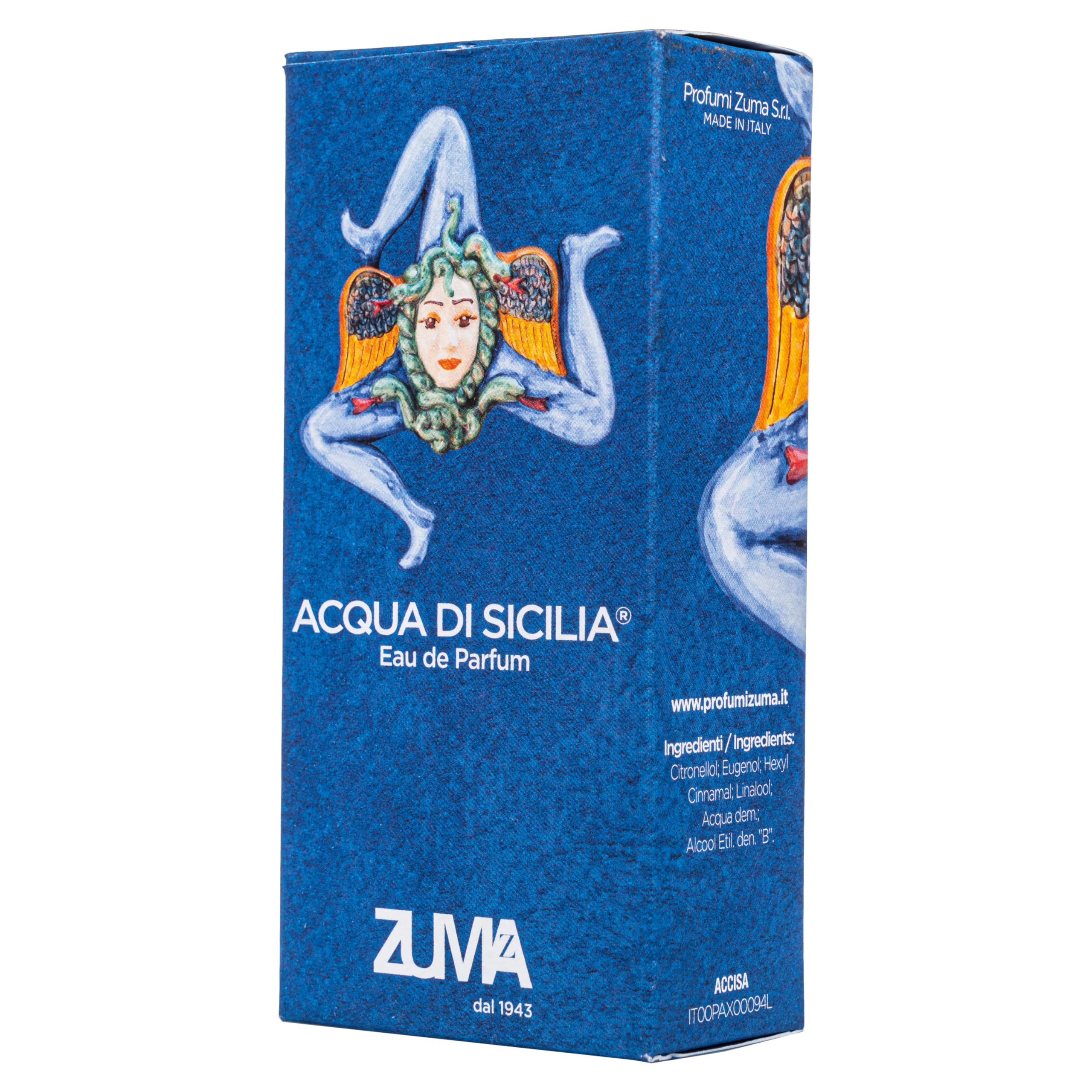 Profumi Zuma - Profumo Acqua di Sicilia - Eau de Parfum Spray - Il Profumo Autentico del Mediterraneo Made in Italy (Acqua di Sicilia 100 ml)