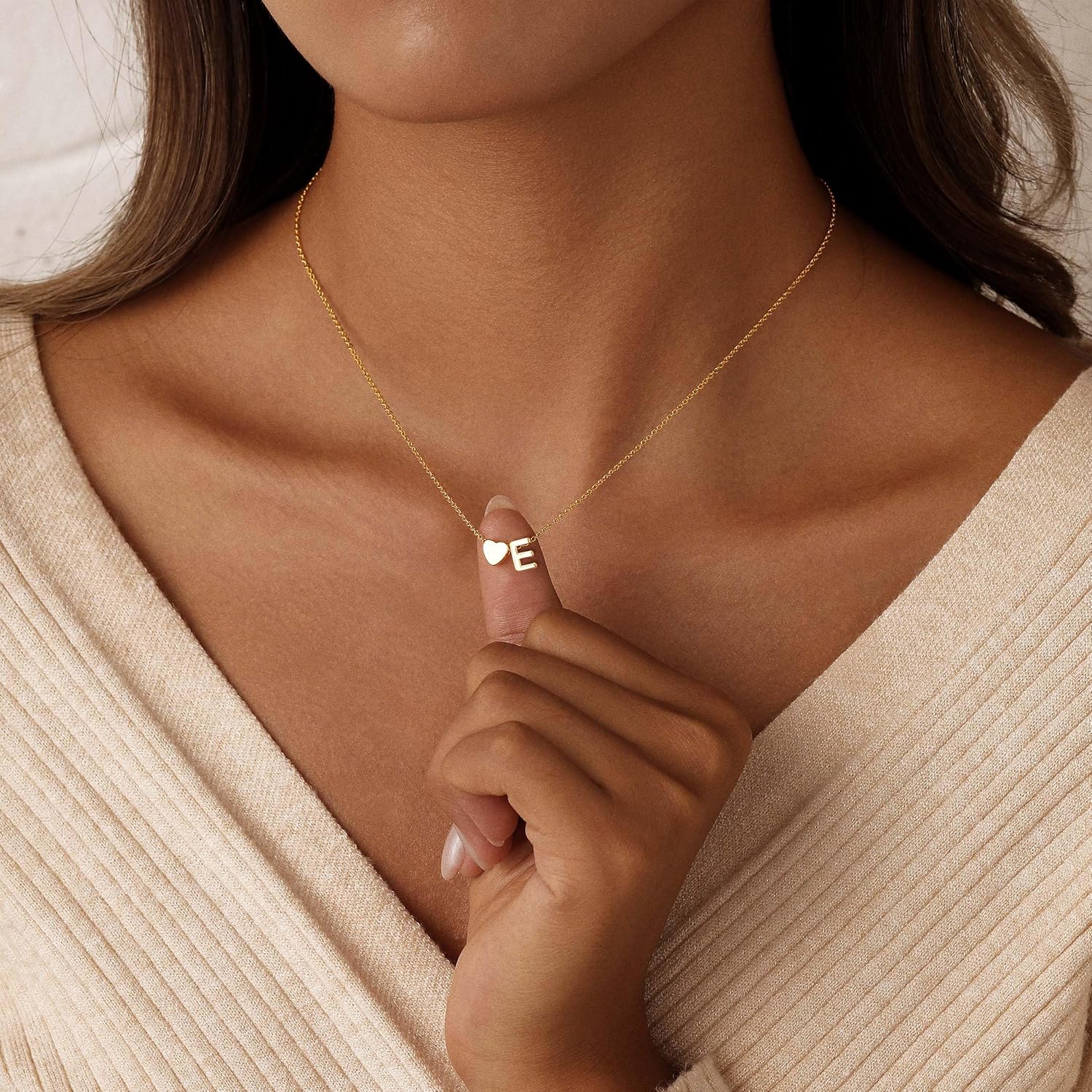 Gold Heart Initial Necklace for Women Dainty 14K Gold Plated Letter A-Z Pendant Necklace Gold Initial Necklace for Women Personalized Jewelry Gifts - Image 4