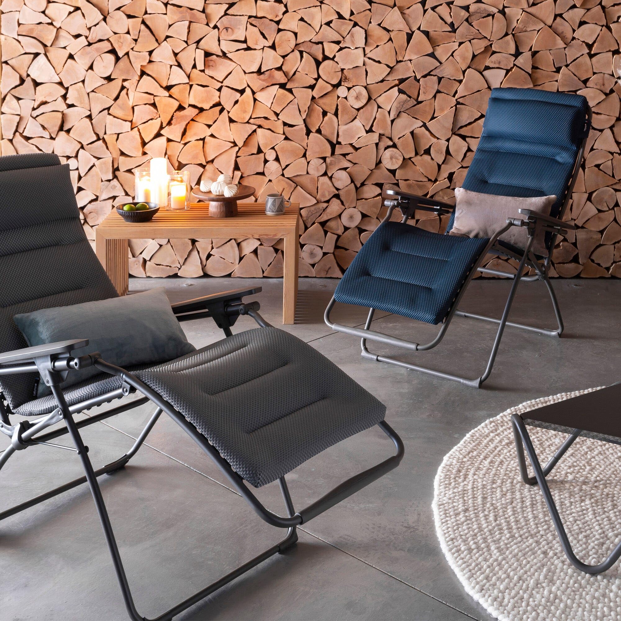 Lafuma MOBILIER - Gepolsterte Zero-Gravity-Relaxliege-Garten - Futura - BeComfort® - Grau Silver LFM3130_8901-5 Jahre Garantie