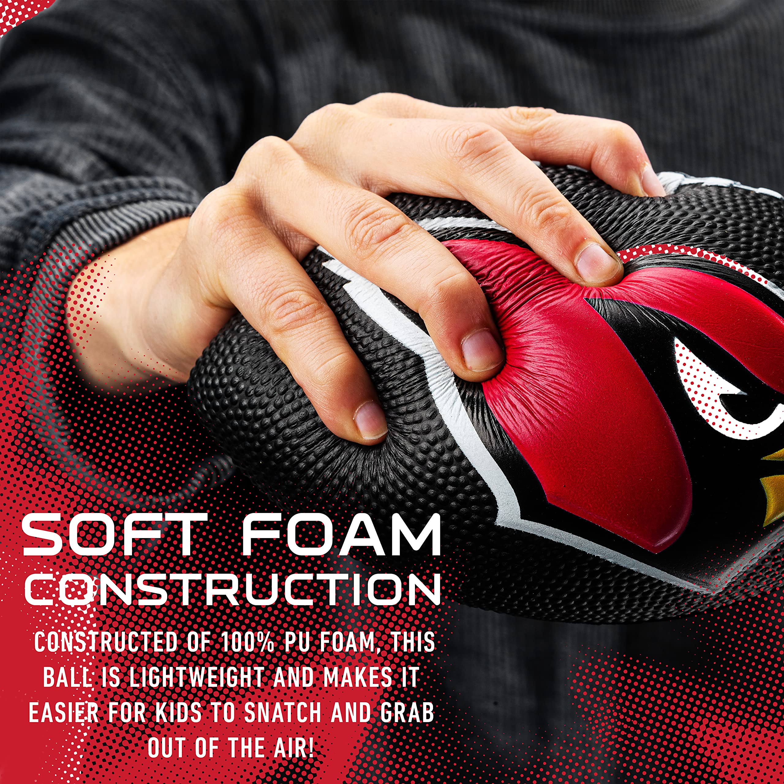 Franklin Sports Pallone da Calcio NFL Arizona Cardinals - Kids Foam Football - Soft Football - Mini Size Gameday - 8.5" 3D Logos!