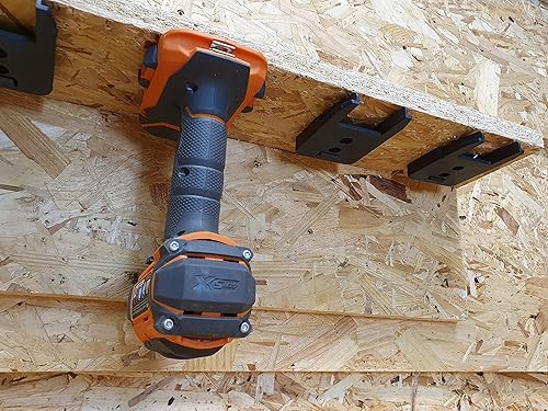 Miniatura 4 de StealthMounts Portaherramientas compatible con Ridgid 18V (paquete de 4) - Soportes de herramientas de bloqueo negro | Fabricado en el Reino Unido