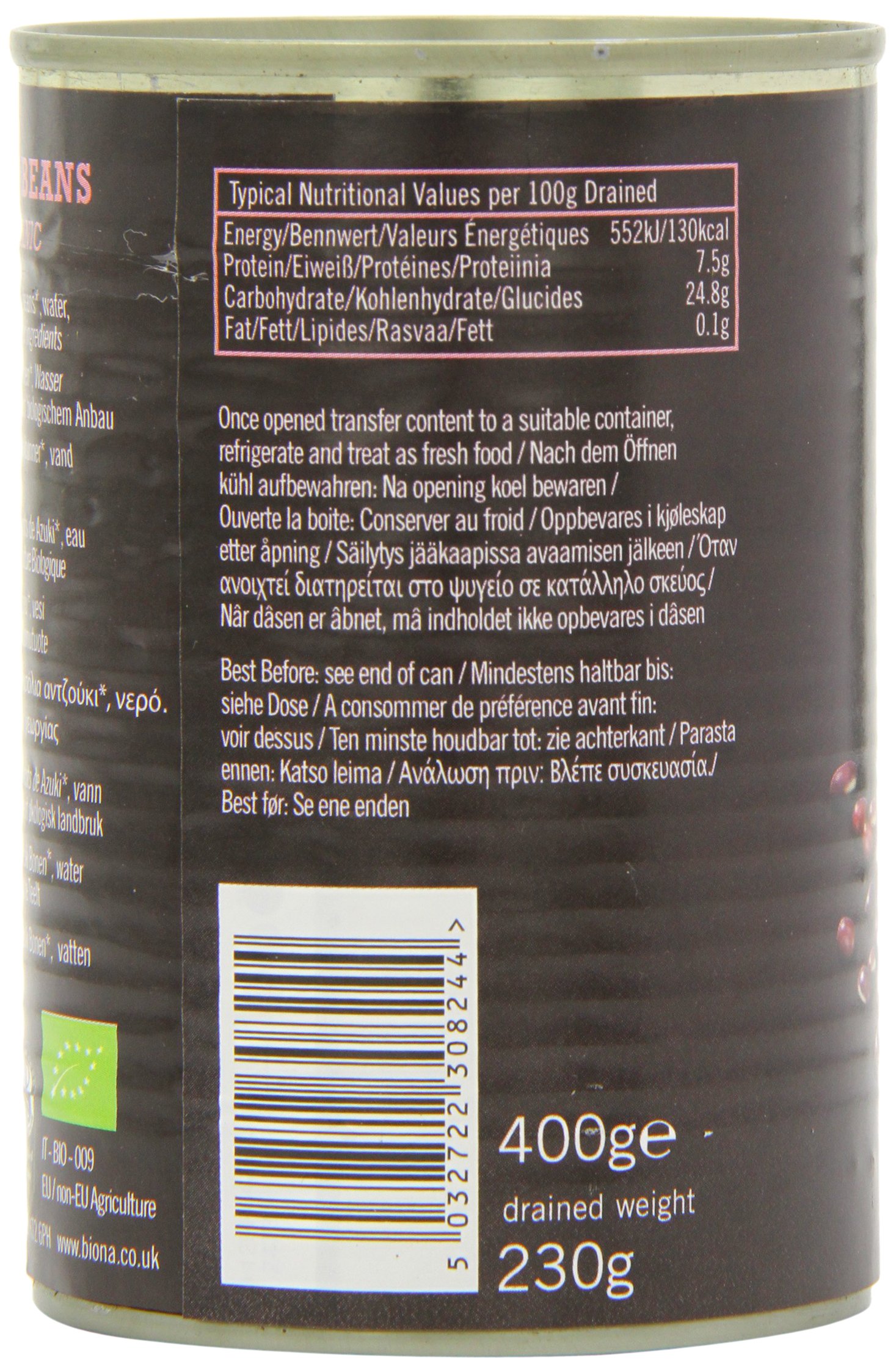 Biona Organic Aduki Beans 400 g (Pack of 12)