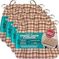 Vista 29 de Barnett Home Decor Cojín para Silla de Comedor de Microgamuza Camel con Lazos - 15 x 17 Tamaño Pequeño Cojín para Silla - Relleno de Espuma