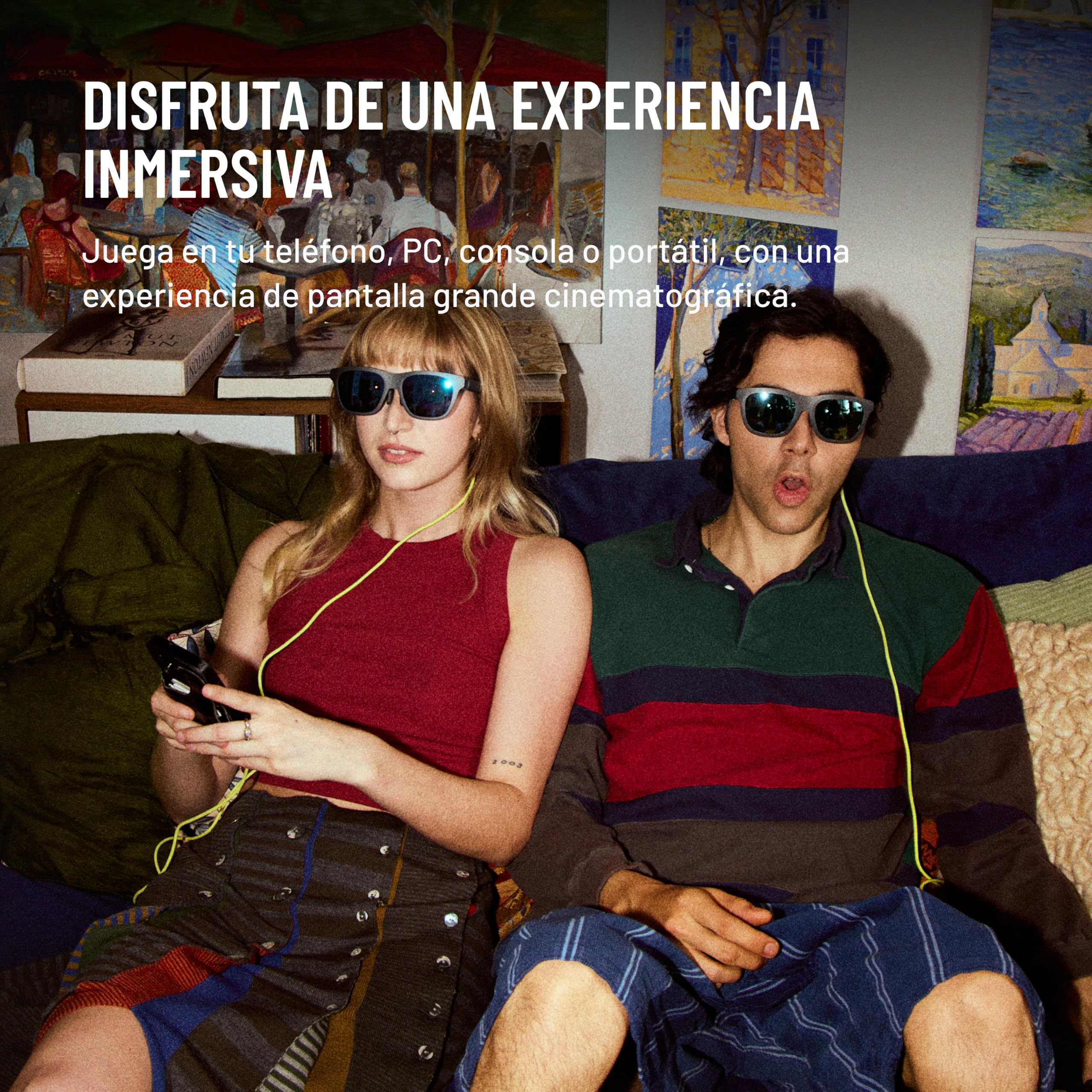 XREAL xbx a01+ AR Gafas, 62g Ultraligeras, 147” Pantalla Portátil para Cine y Juegos, Brillante HDR10 de 1600 nits, USB-C DP para iPhone, iPad, Android, Steam Deck, ROG y PC