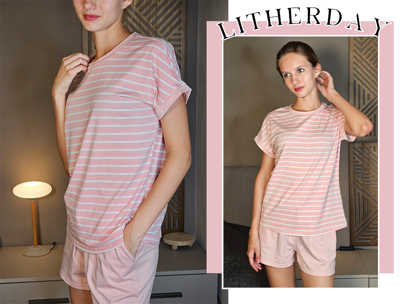 Litherday Women's Pyjamas Sets Summer Shorts Sleeveless 2 Piece Sleepwear with Vest and Shorts Pajama Sets Comfortable Soft Breathable, dark blue, S Litherday Women's Pyjamas Sets Summer Shorts Sleeveless 2 Piece Sleepwear with Vest and Shorts Pajama Sets Comfortable Soft Breathable, dark blue, S