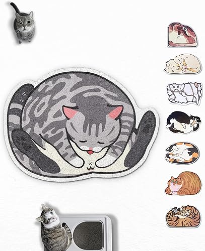 Miniatura 9 de Lukamoo Bonita alfombra de arena para gatos (32 x 24 pulgadas), extra grande y XL, para arena para gatos y bonita caja de arena para gatos,