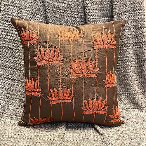 Miniatura 75 de The HomeCentric Funda de almohada, fundas marrones, fundas de almohada geométricas japonesas ópticas, fundas de almohada de 24 x 24 pulgadas, fundas