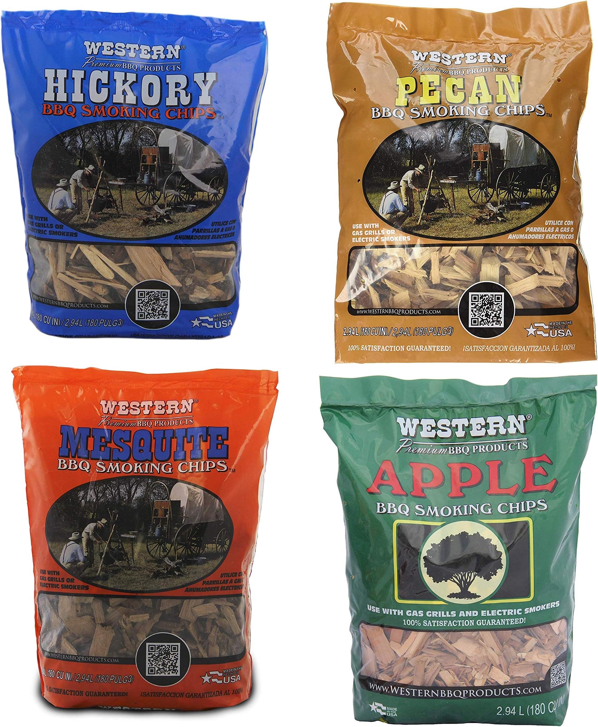 Western 4-Pack BBQ Smoking Wood Chips with Pecan