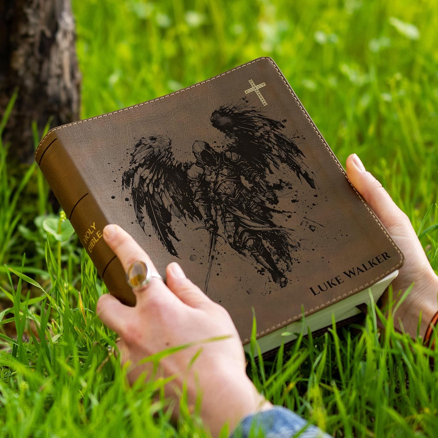 Farm and Posh Personalized NIV Bible, Custom Holy Bible, New International Version, Man of Faith (Archangel Michael)