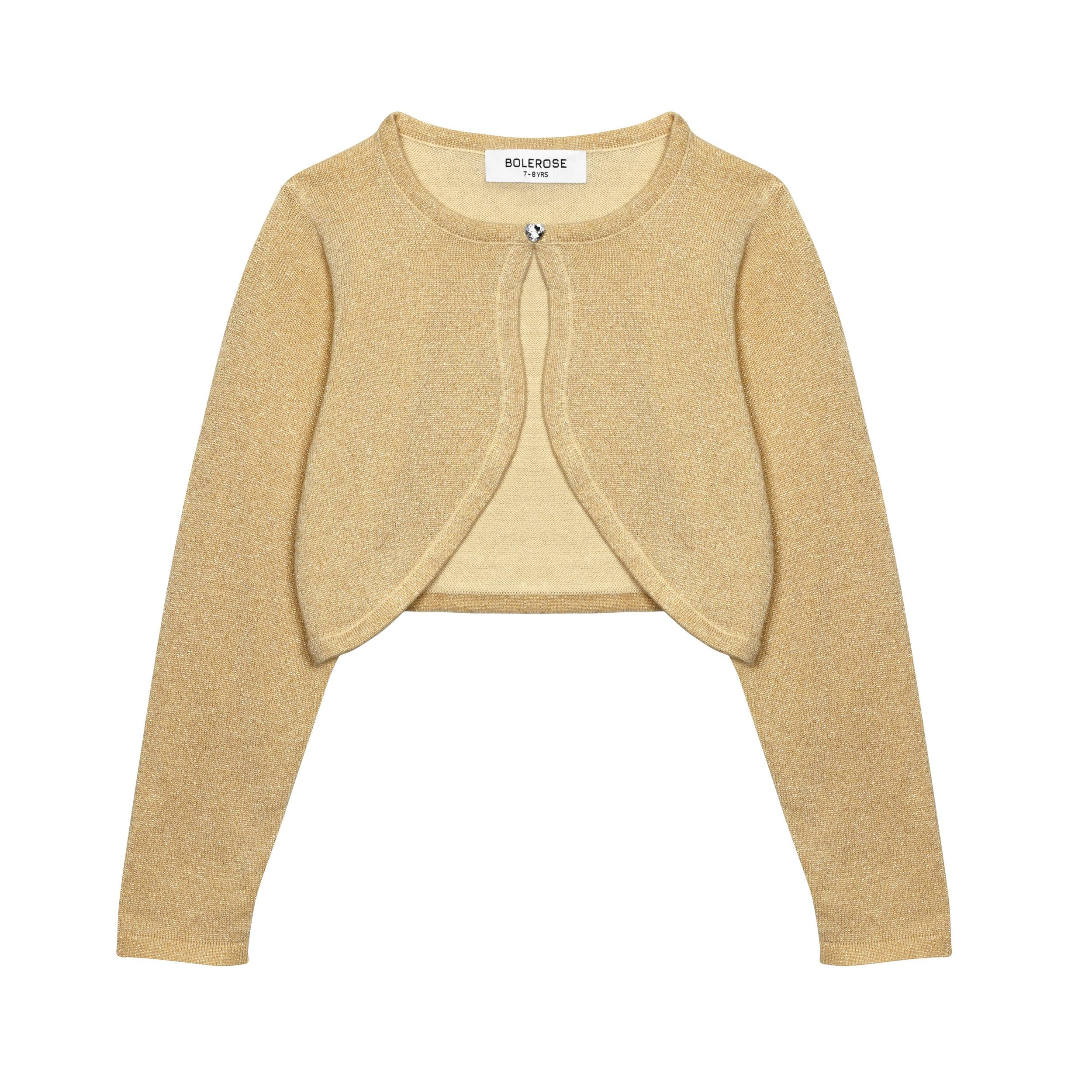 BOLEROSEGirls Long Sleeve Sparkle Cardigan Childrens Kids Bolero Shrug