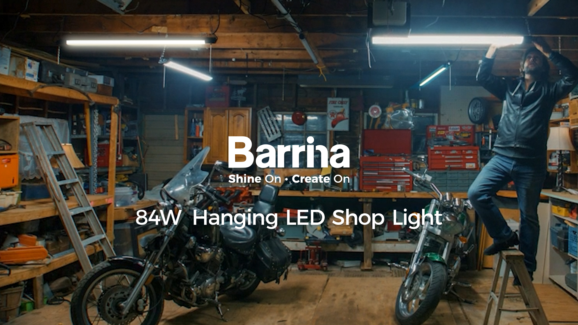 Image of Barrina BS84 LED Shop Lights for Workshop 4FT, 84W, 10000LM, 5000K Utility Shop Lights, Pull Chain ON /Off, Hanging or Flush Mount, ETL, 10 Packs
