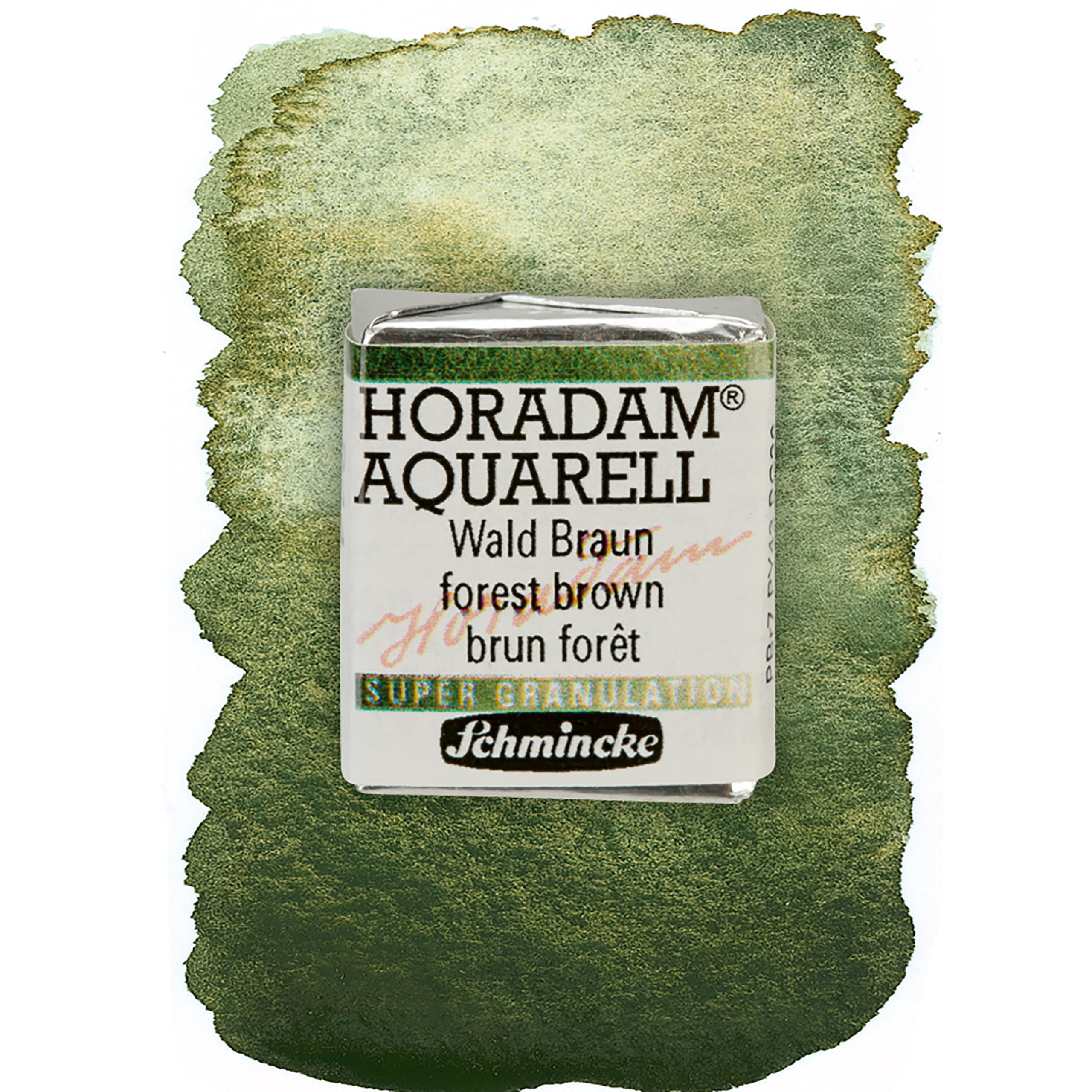 Schmincke 944 Forest Brown - Horadam® Aquarell, Super Granulation, 14 944 044 Forest Brown, 1/2 Pans, Very Strong Granulating Colors, Finest, Super Granulating Watercolors