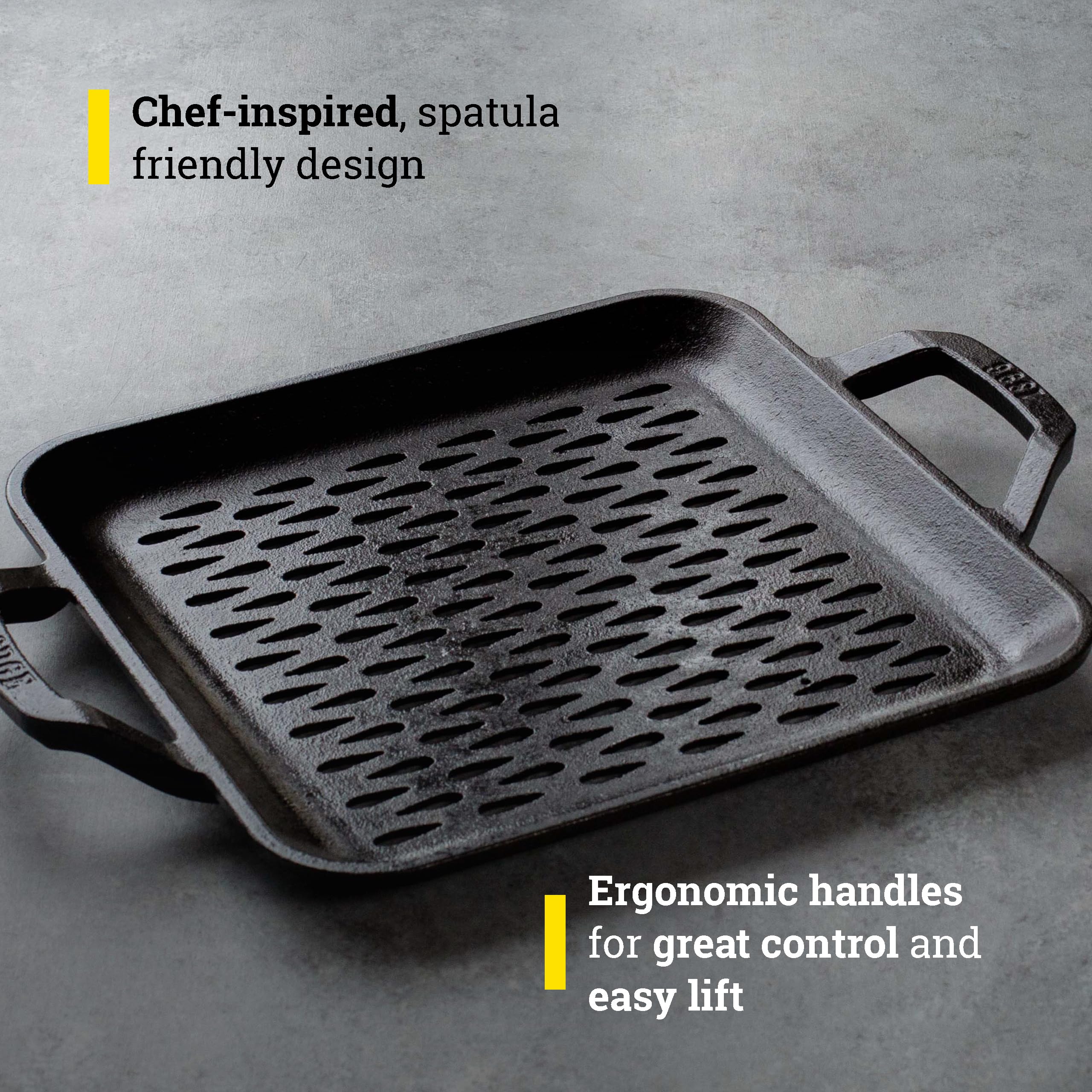 Seasoned Cast Iron Lodge Cast Iron Grill Topper - 15x12 Inch, Pre ...