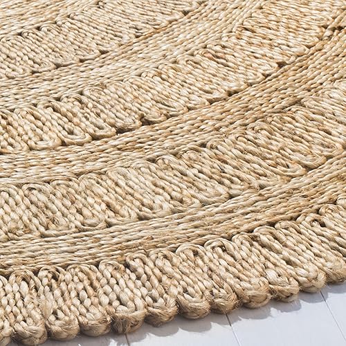 Miniatura 3 de SAFAVIEH Natural Fiber Round Collection NF356A - Alfombra redonda de yute de 3 x 3 pies hecha a mano estilo bohemio