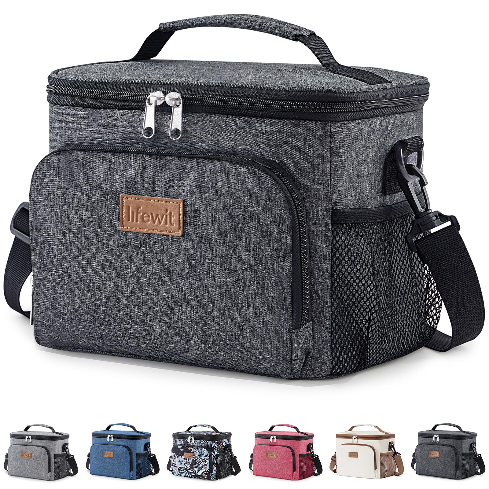 Lifewit Reusable Insulated Lunch Bag Portable Cooler Freezable Soft Lunchbox Leakproof with Adjustable Shoulder Strap for Men Women