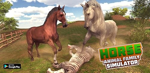 Simulador de família de cavalo selvagem - jogo de sobrevivência de animais selvagens de cavalo Virtu