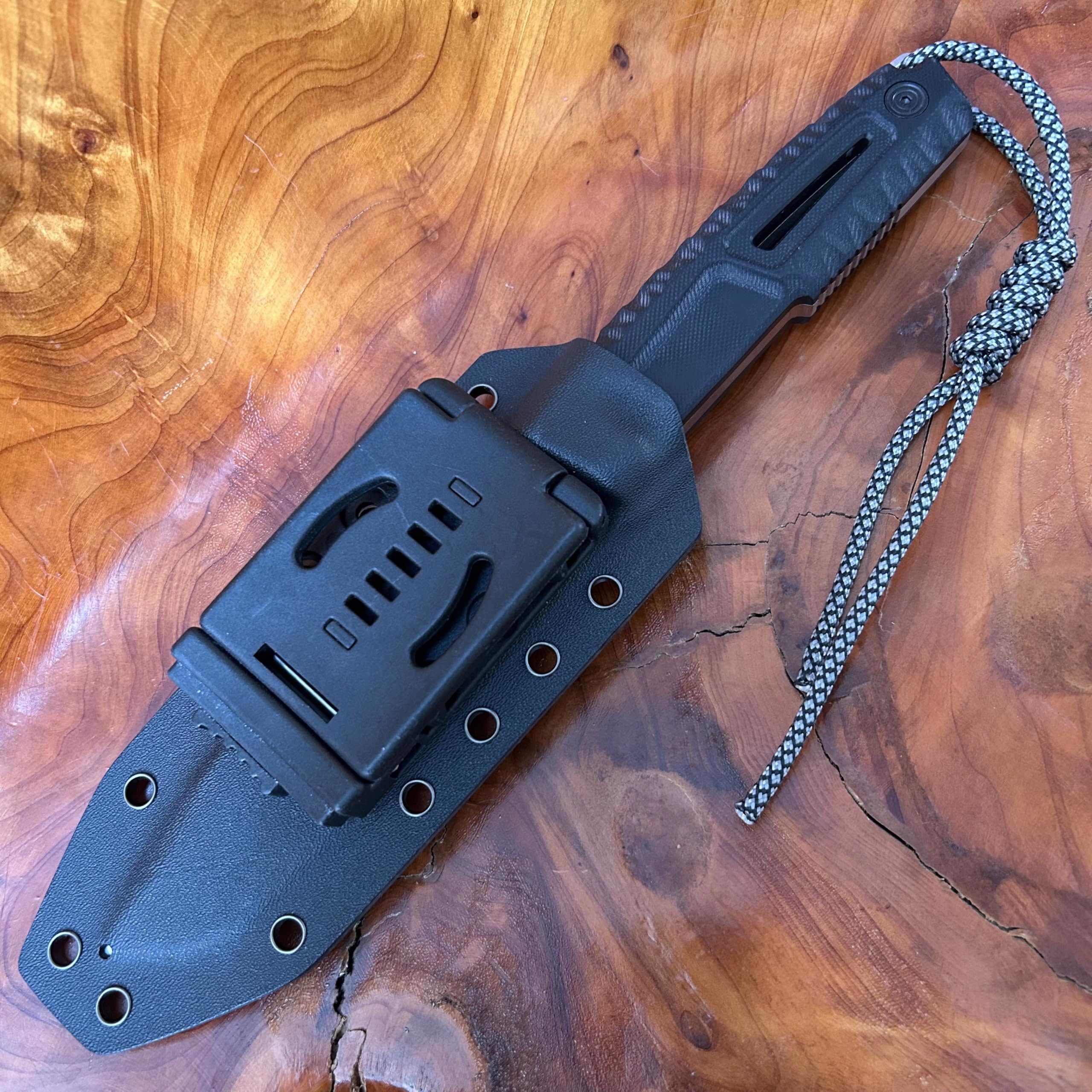 27cm【Manico in G10 - Fodero in Kydex】acciaio D2 Coltello da campeggio