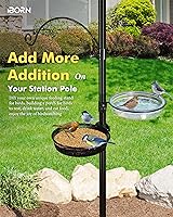 Vista 3 de iBorn Bandeja de malla y anillo para comederos de pájaros de 1 pulgada, accesorio al aire libre para comederos de pájaros para colibríes