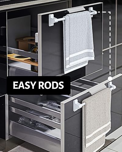 Miniatura 5 de TidyFriend - Toallero magnético para refrigerador, paquete de 2 toalleros ajustables, barra magnética para toallas para refrigerador, estufa de