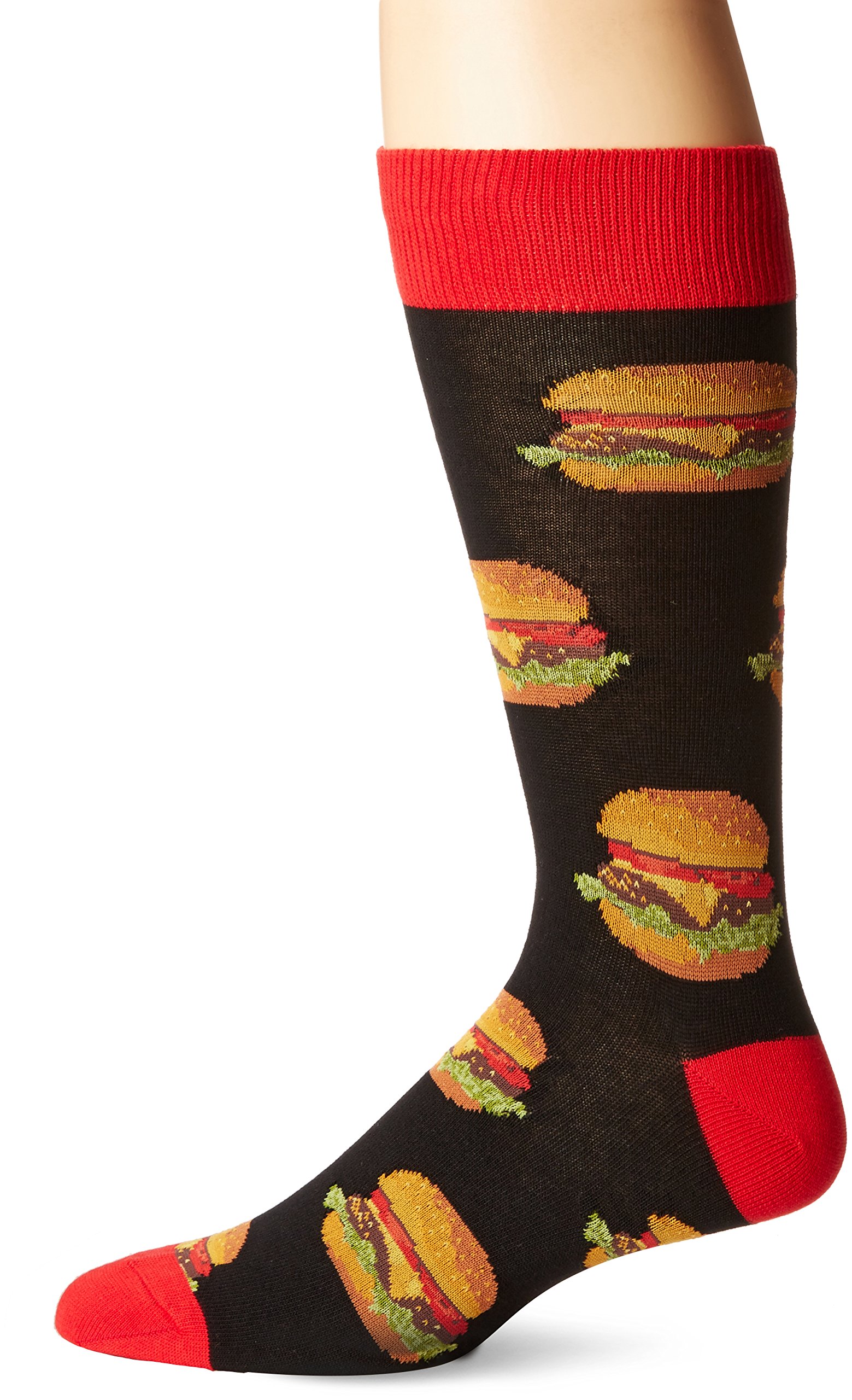 Socksmith Men's Good Burger Socks, Black (Black Black), One Size (Manufacturer Size: U.S. 7-12.5)