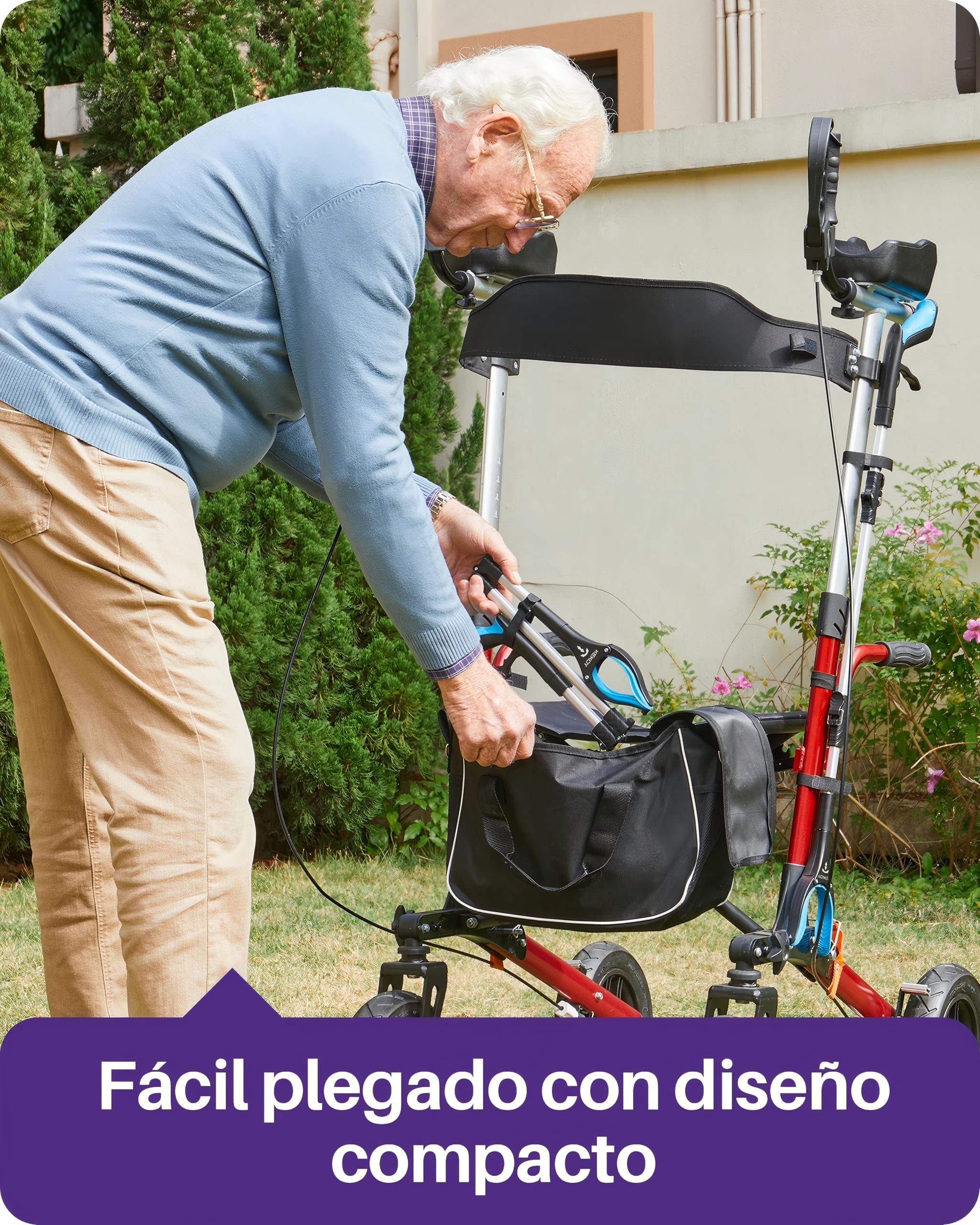 KEKOY Pinza Larga de 91 cm para Personas Mayores, Pinza Larga para Alcanzar Objetos Plegables con Pinza Antideslizante Rotatoria de 360°, Garra Extendida de 4" de Ancho con Imán (Azul,2 Piezas)