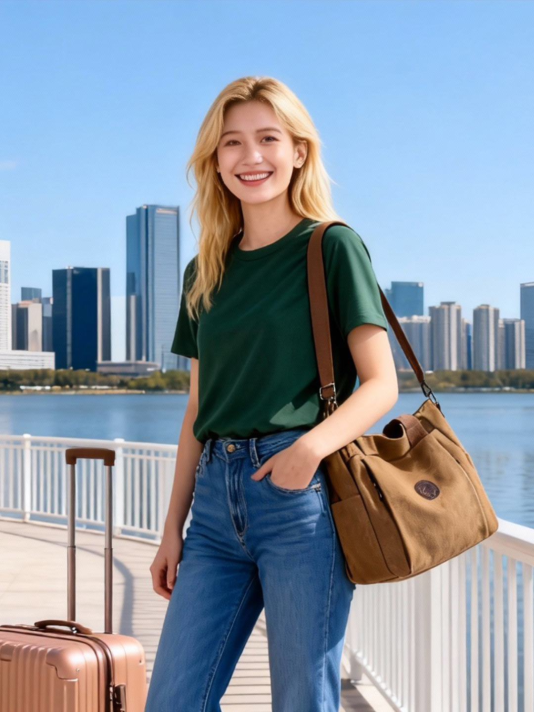 Bolsa Tote Vintage de Lona para Mujer Casual miniatura 7