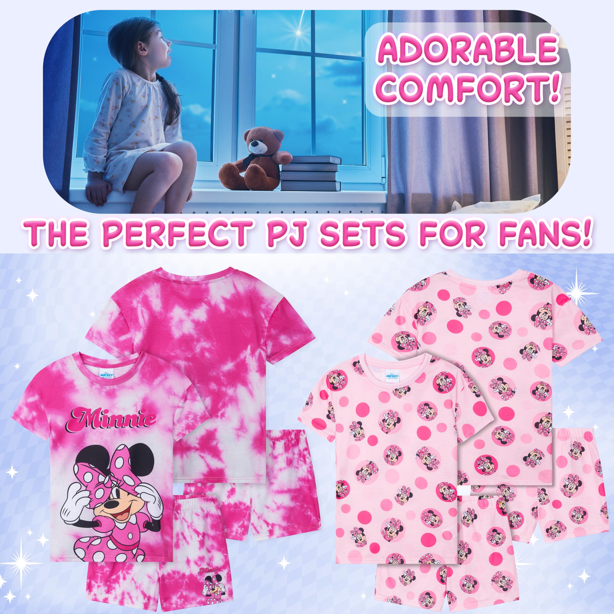 Get Trend Lot 2 Ensembles de Pyjama Fille et Ado Court Ensemble Fille Vêtement de Nuit Pyjamas Été Tenues Détente Idée Cadeau