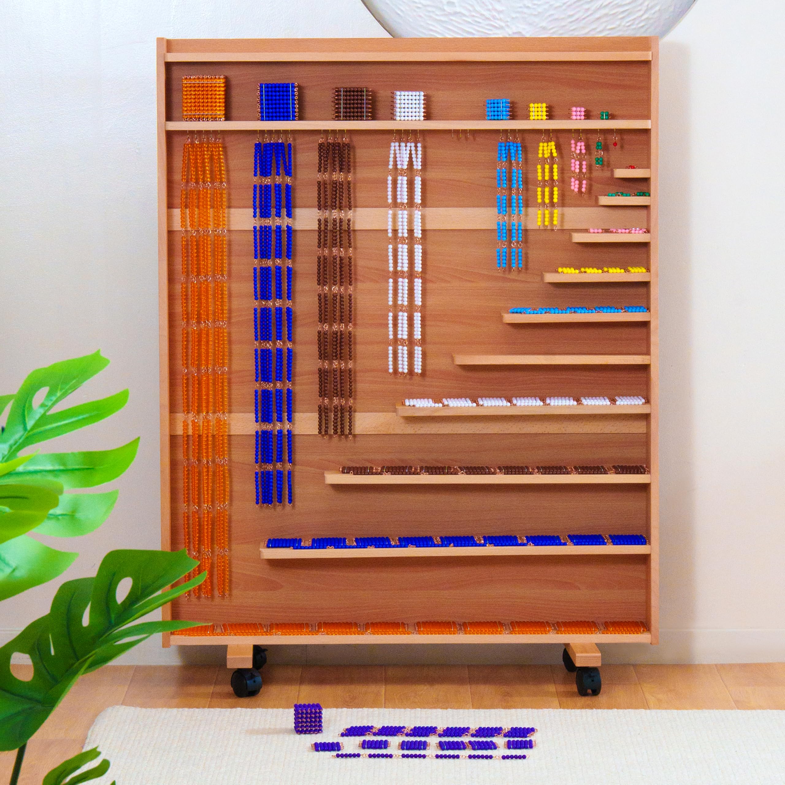 Montessori Mathematik Materialien – Holz Lernspielzeug für Zahlen & Rechnen, Vorschule & Grundschule, Homeschool & Klassenzimmer ab 3 Jahren (Montessori Perlenregal)